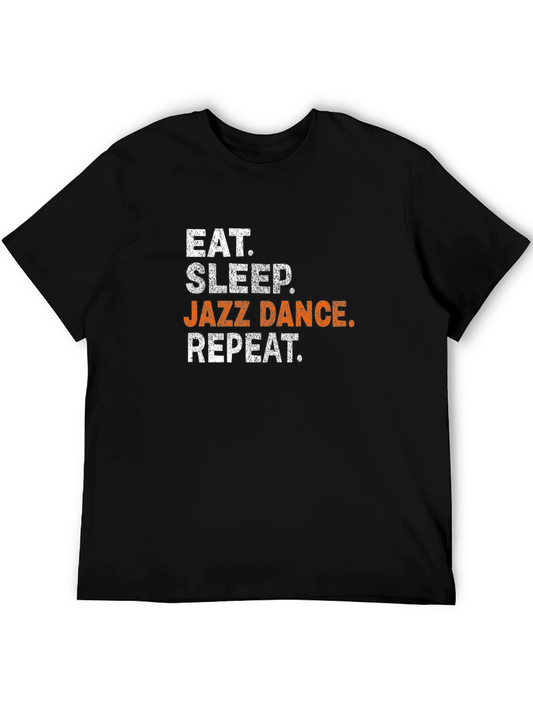 Eat Sleep Jazz Dance Repeat Black Graphic Tee