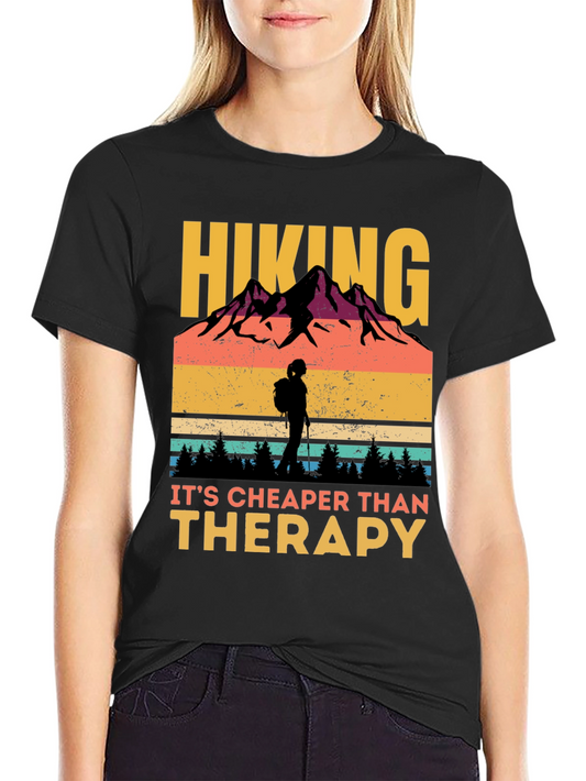 Hiking Cheaper Than Therapy Graphic Tee
