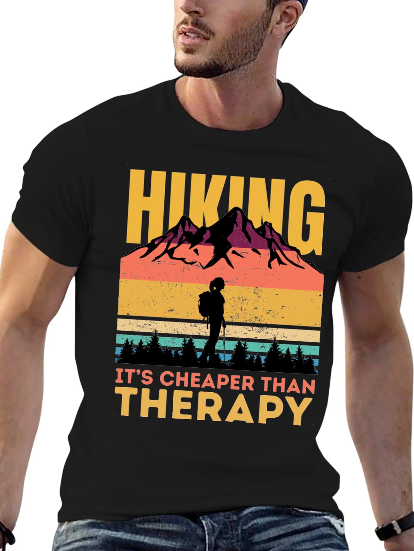 Hiking Cheaper Than Therapy Graphic Tee