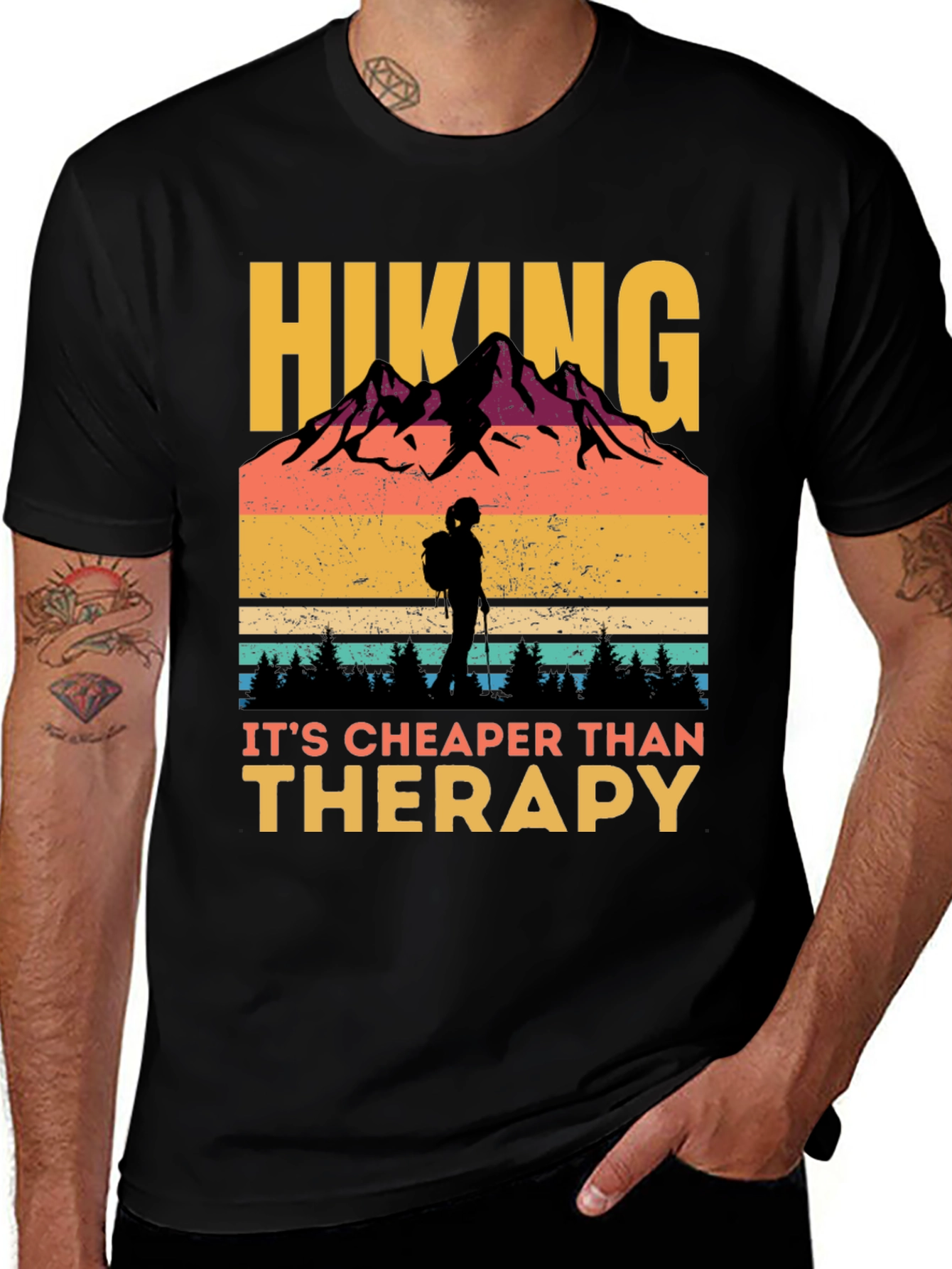 Hiking Cheaper Than Therapy Graphic Tee