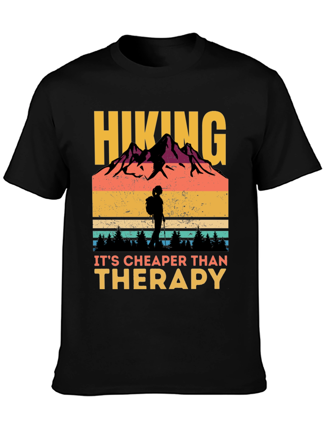 Hiking Cheaper Than Therapy Graphic Tee