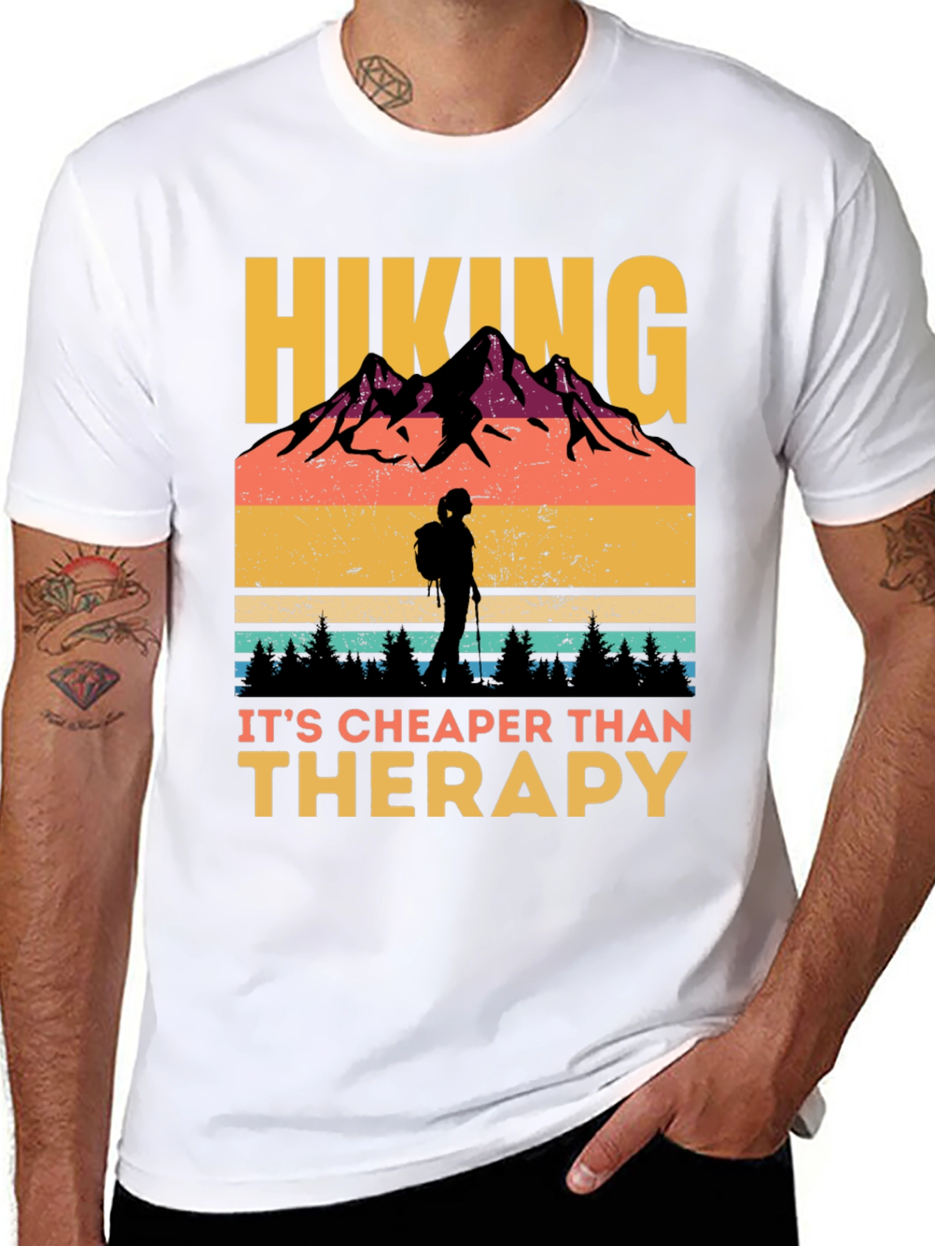 Hiking Cheaper Than Therapy Graphic Tee