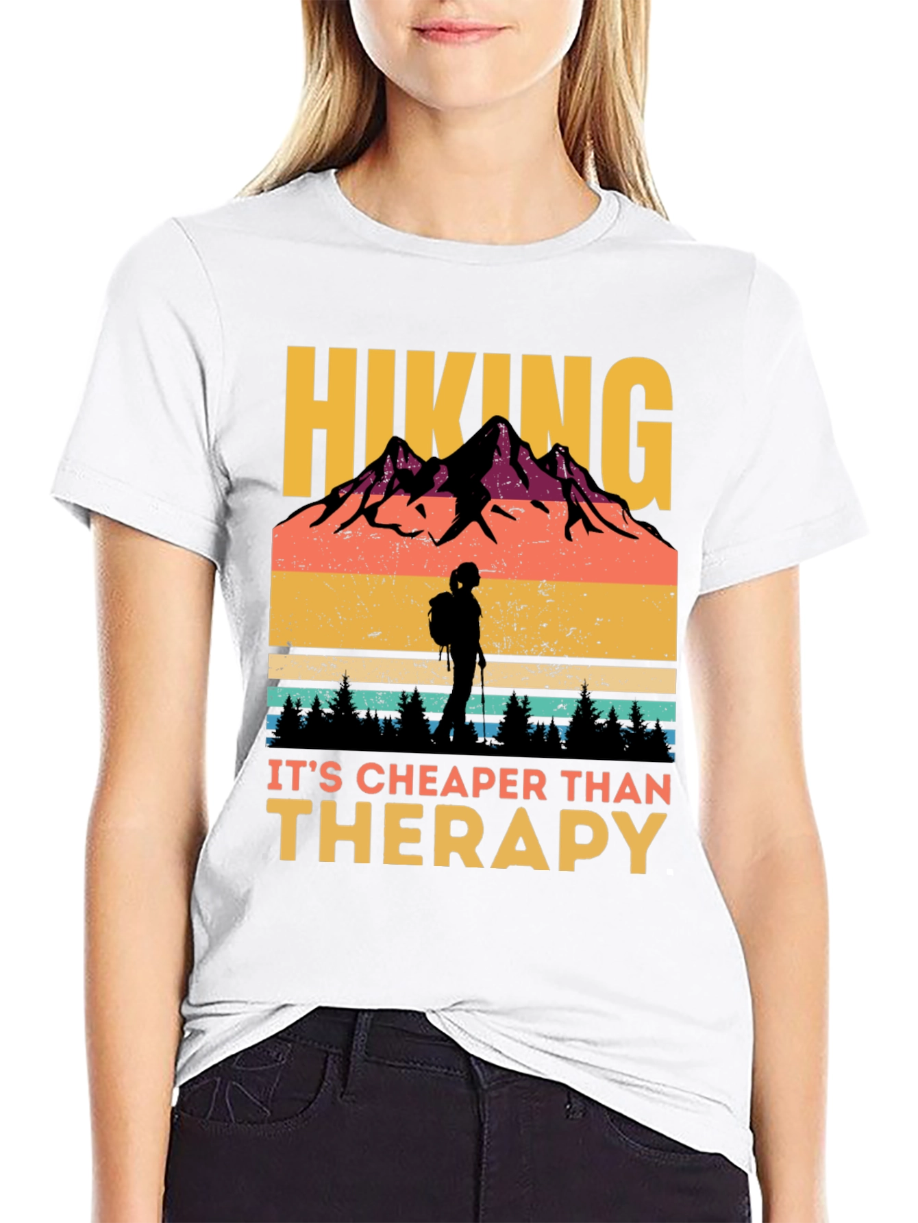 Hiking Cheaper Than Therapy Graphic Tee