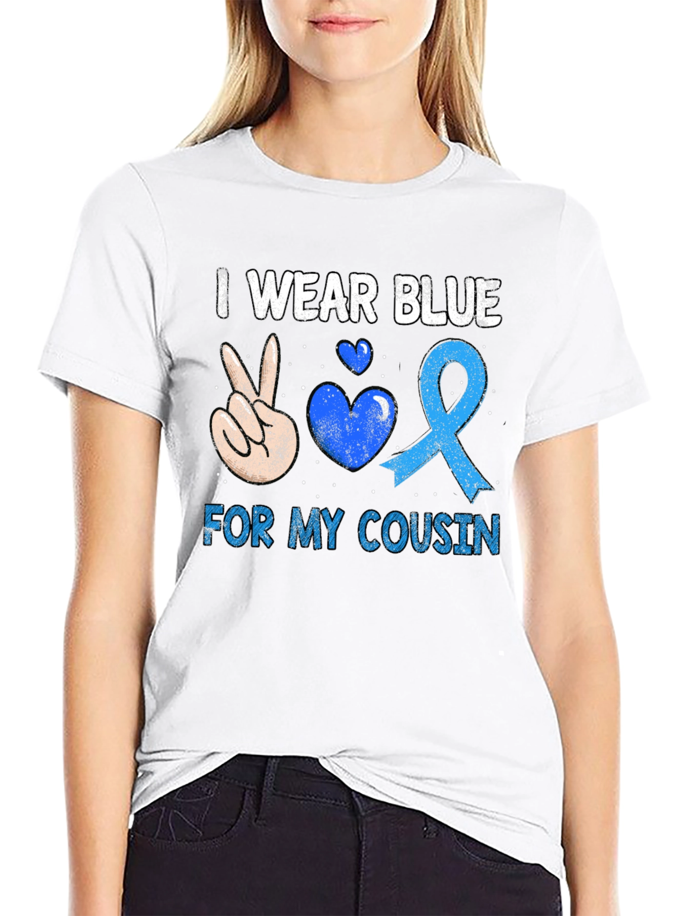 I Wear Blue For My Cousin T-Shirt