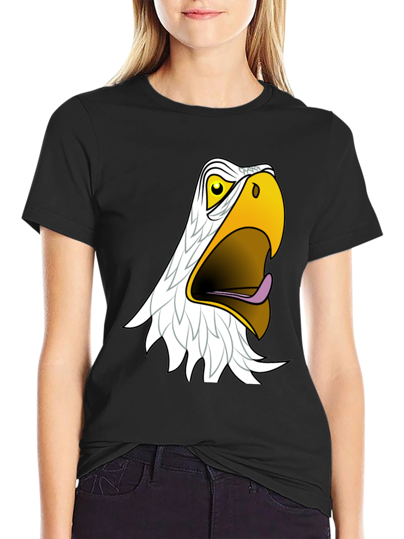 Mens Black Eagle Graphic T-Shirt