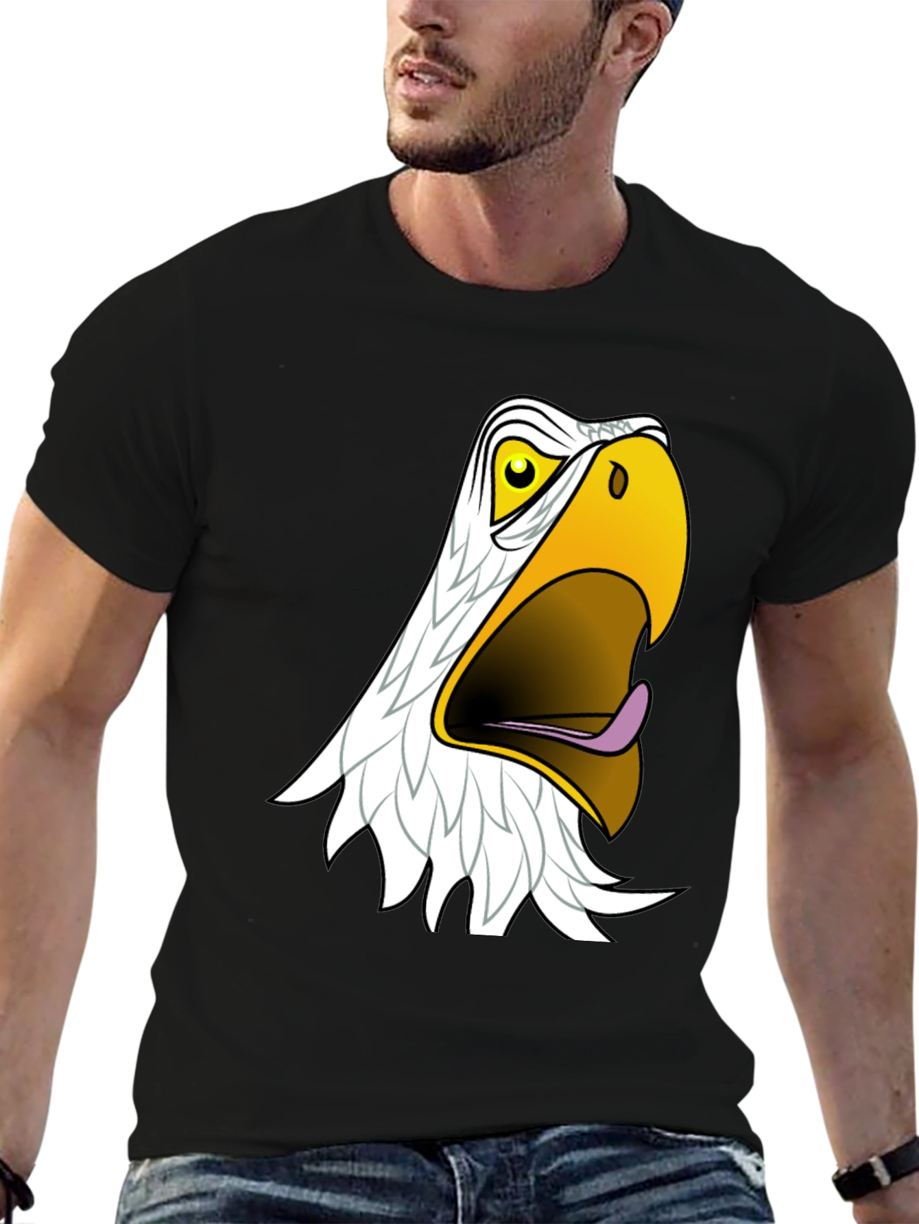 Mens Black Eagle Graphic T-Shirt