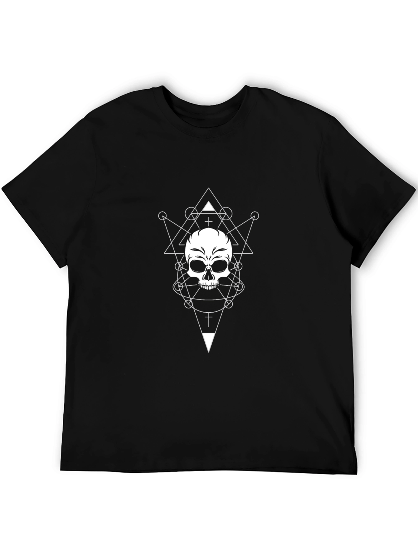 Geometric Skull Graphic Print T-Shirt