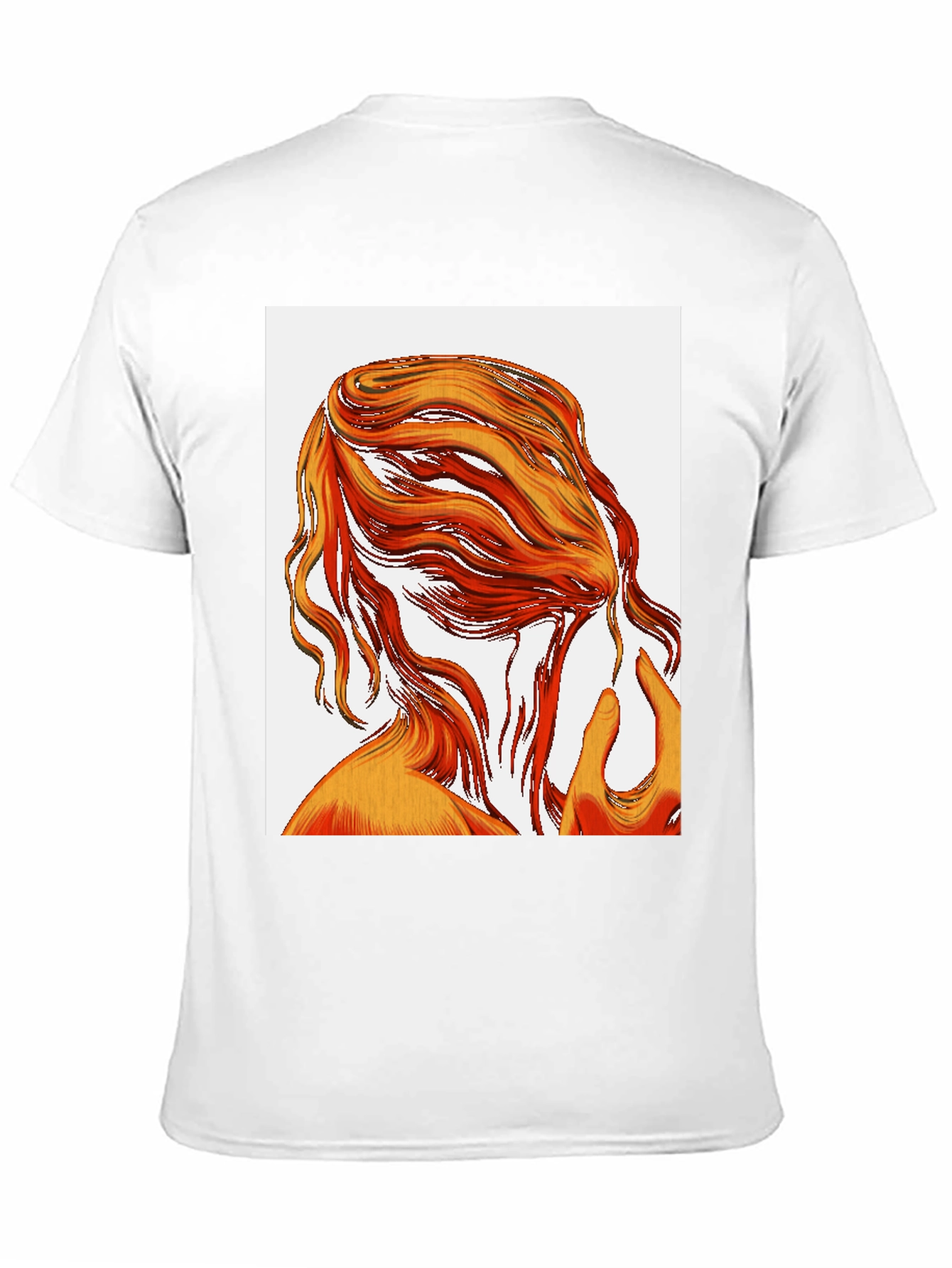 Abstract Hair Graphic Tee - Black Cotton T-Shirt