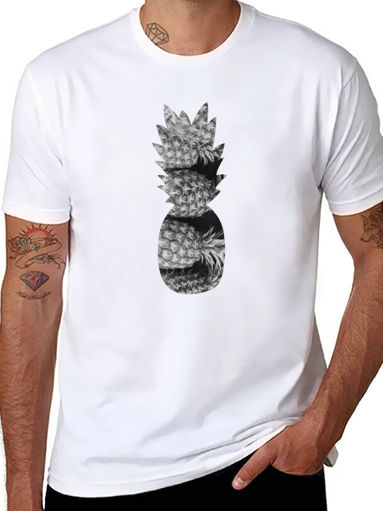 Pineapple Stack Graphic Tee - Black