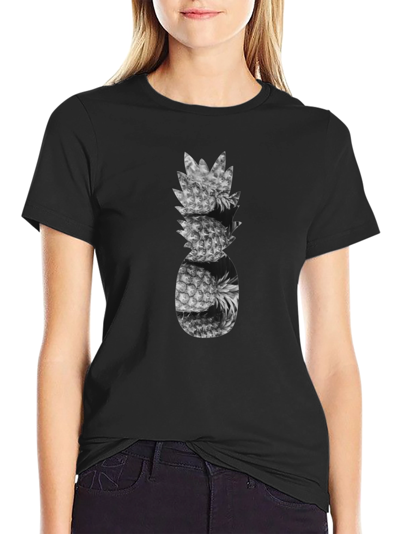 Pineapple Stack Graphic Tee - Black