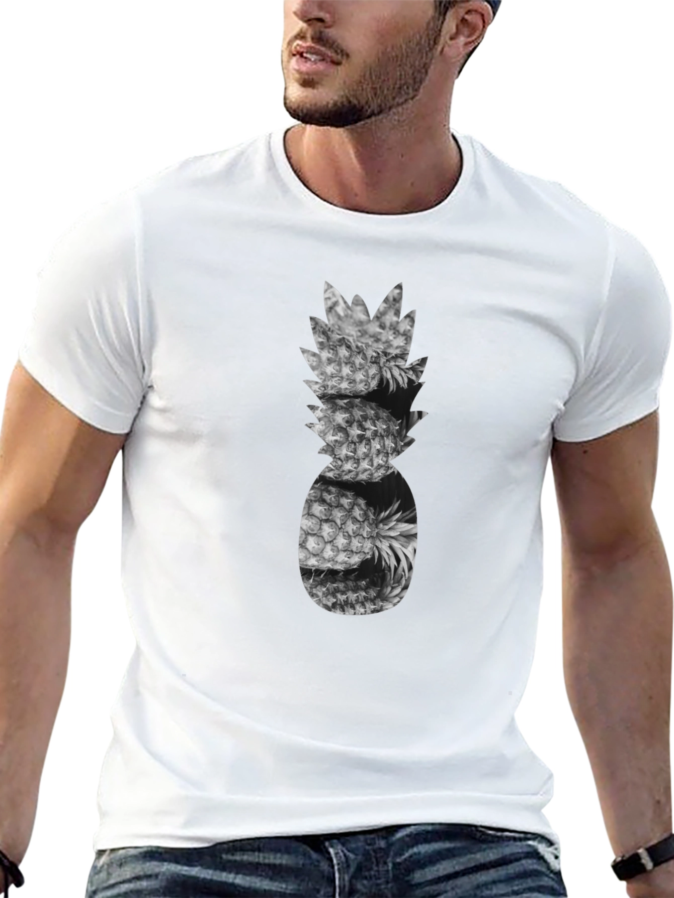 Pineapple Stack Graphic Tee - Black