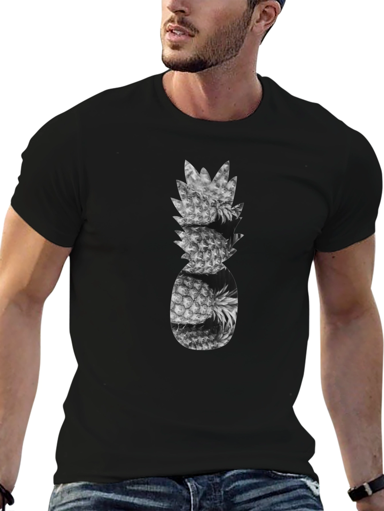 Pineapple Stack Graphic Tee - Black