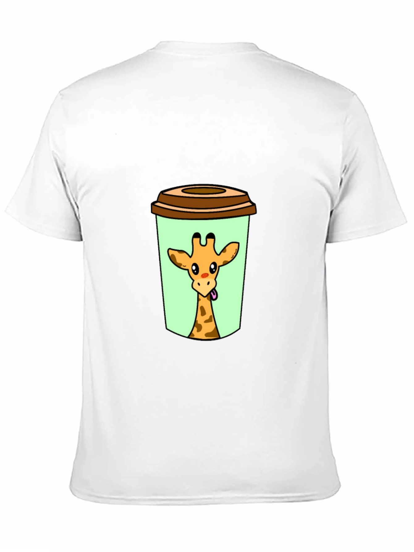 Giraffe in Cup Graphic Tee - Novelty Animal Shirt