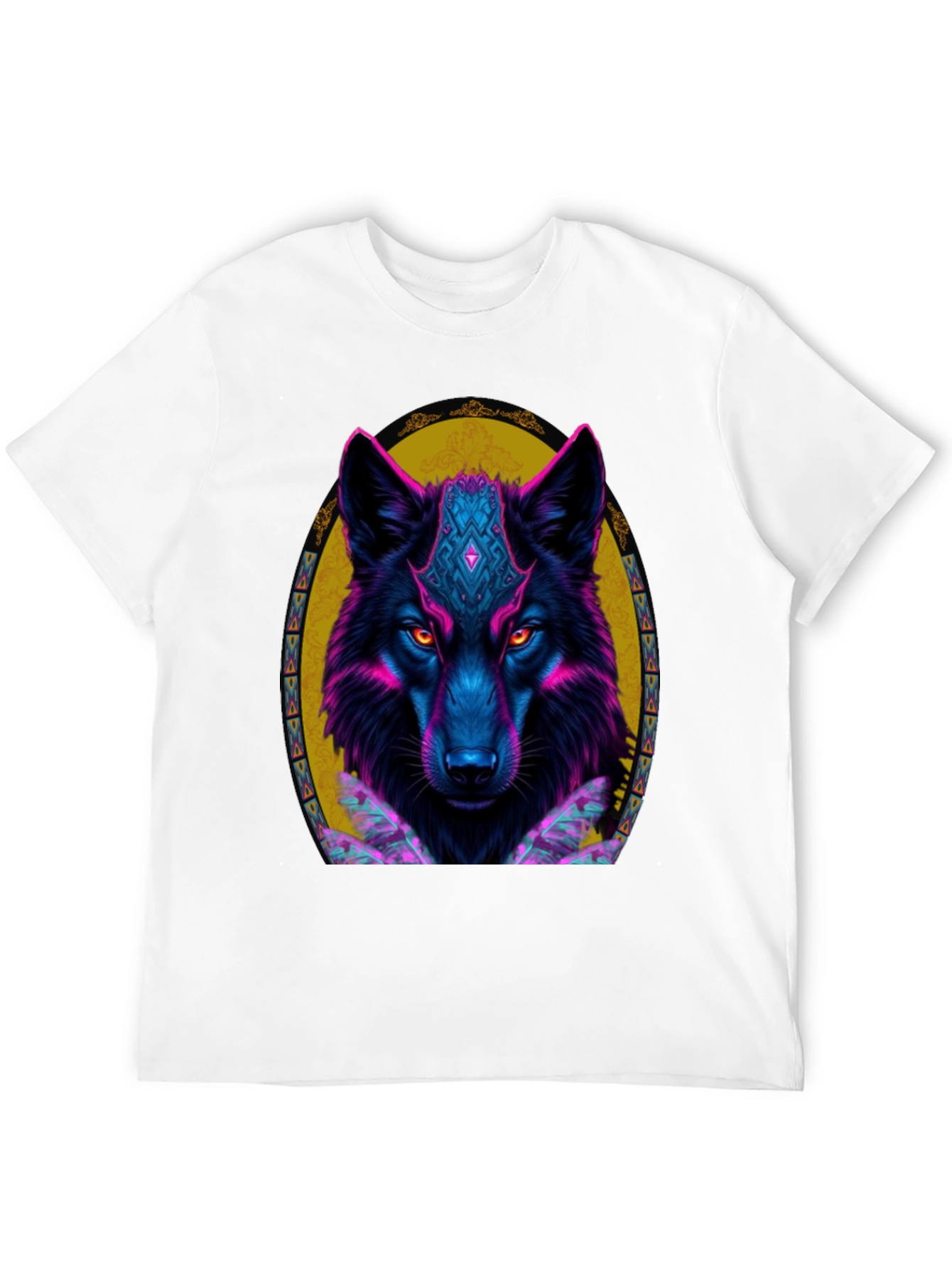 Neon Wolf Graphic Tee - Black T-Shirt