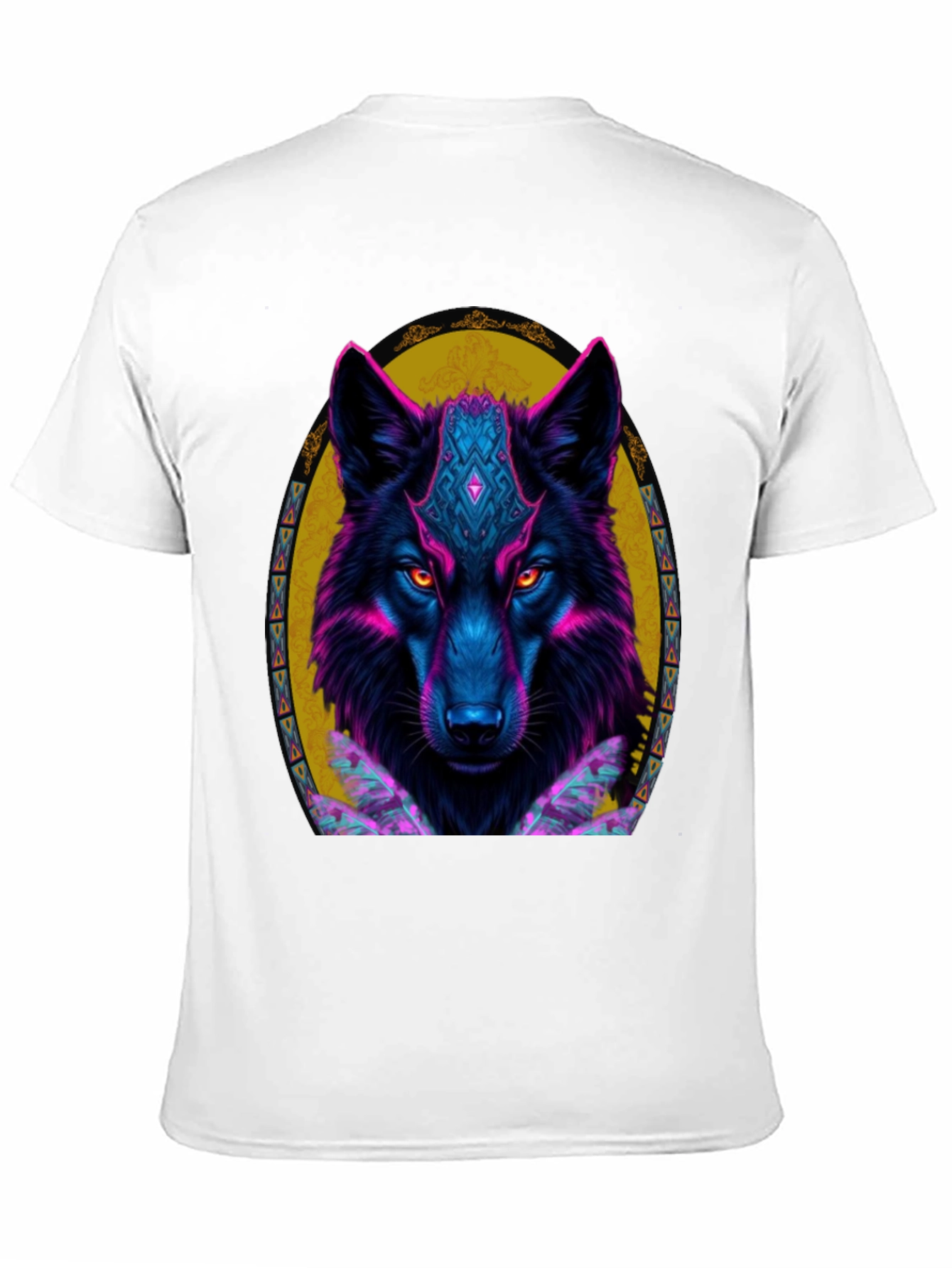 Neon Wolf Graphic Tee - Black T-Shirt