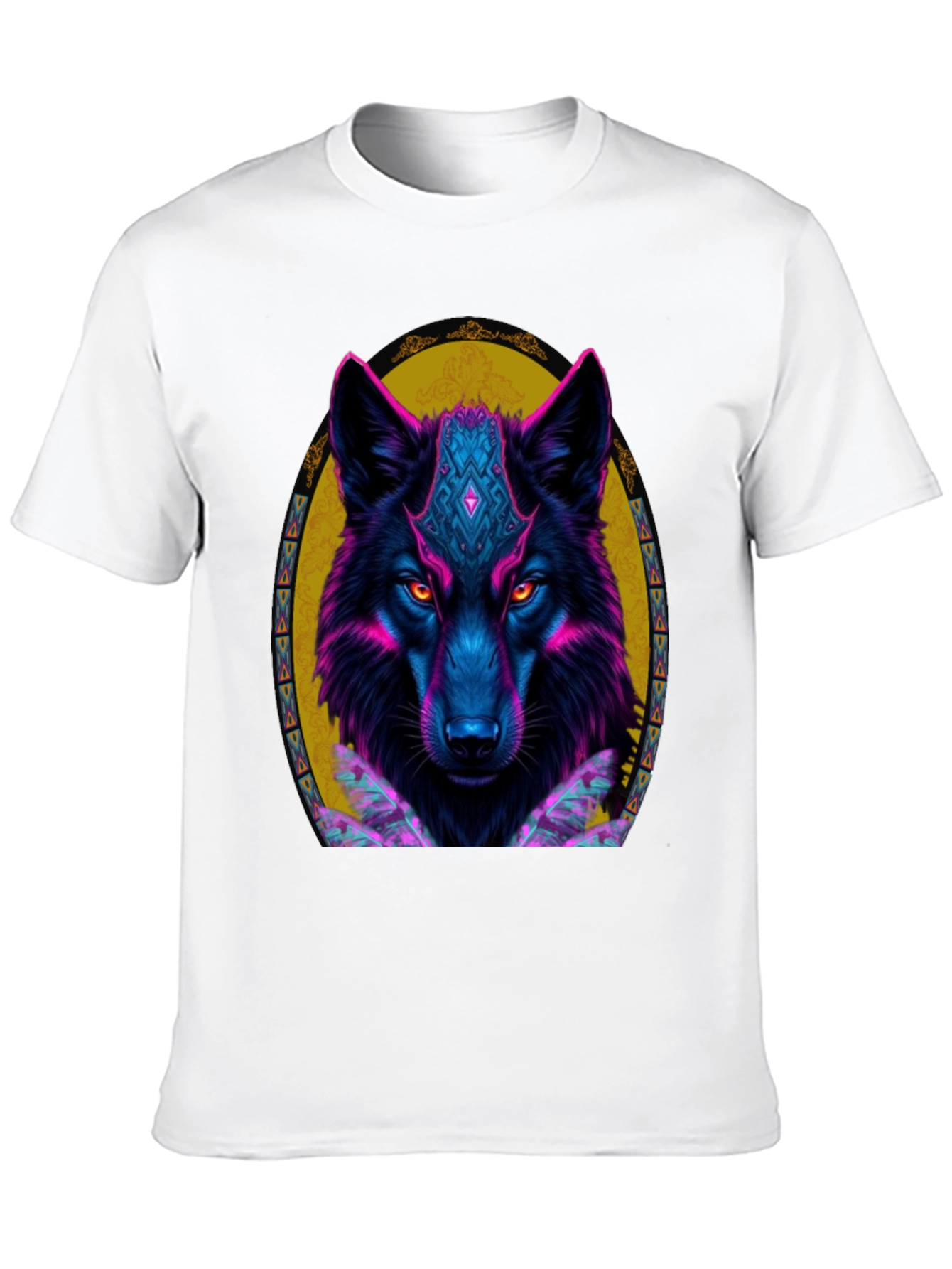 Neon Wolf Graphic Tee - Black T-Shirt