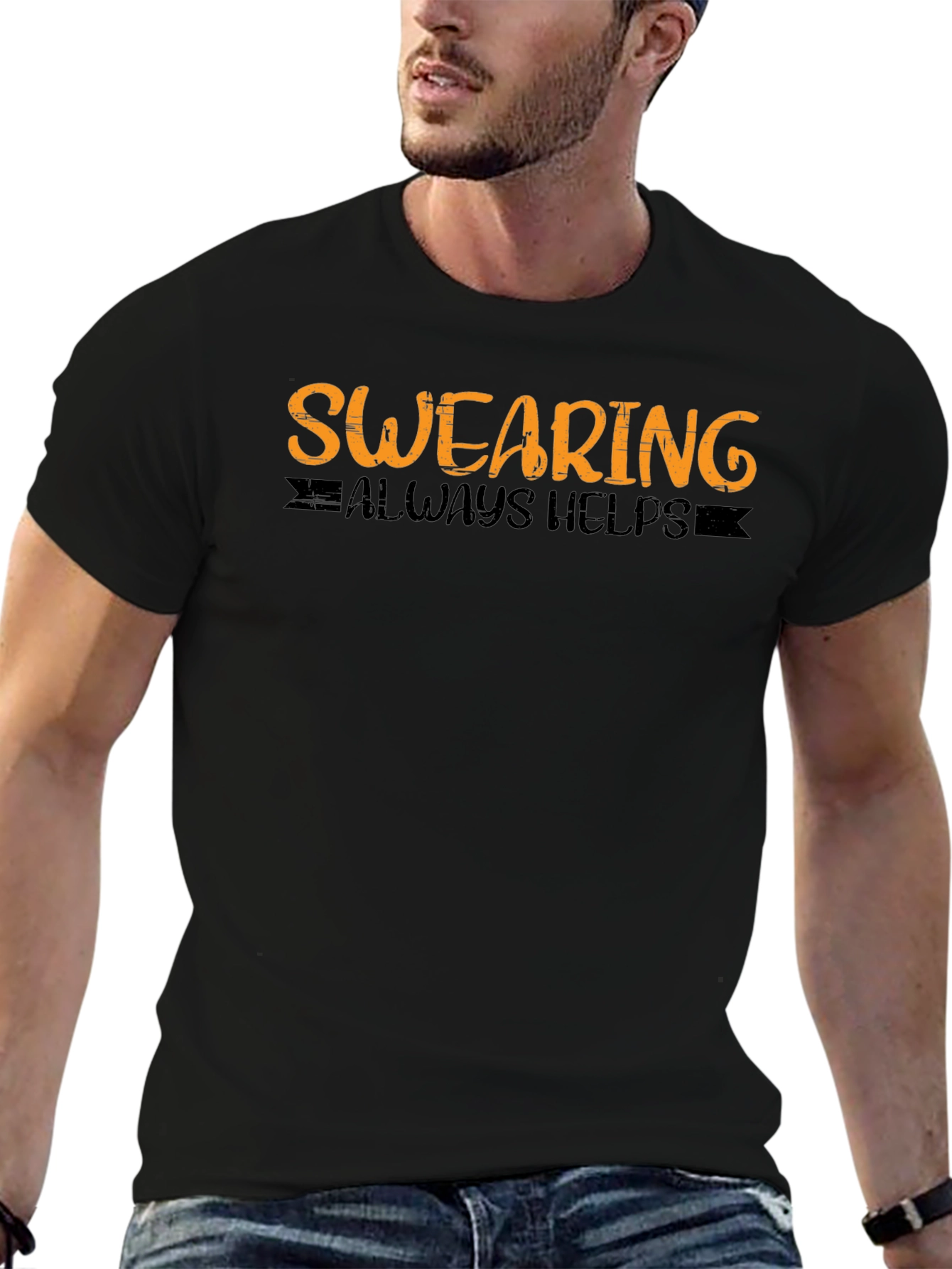Swearing Always Helps T-Shirt - Black