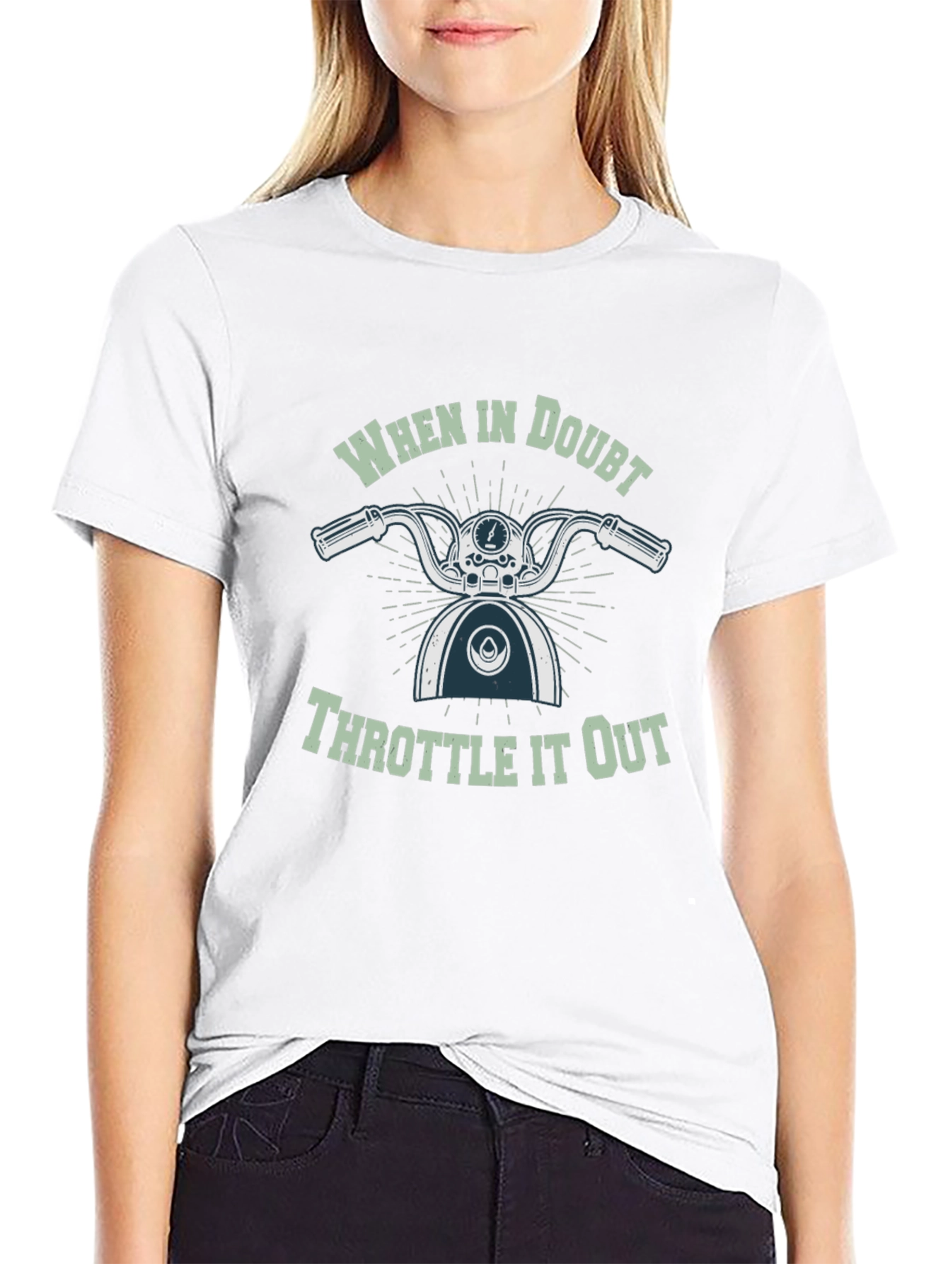 When in Doubt Throttle It Out Black Tee