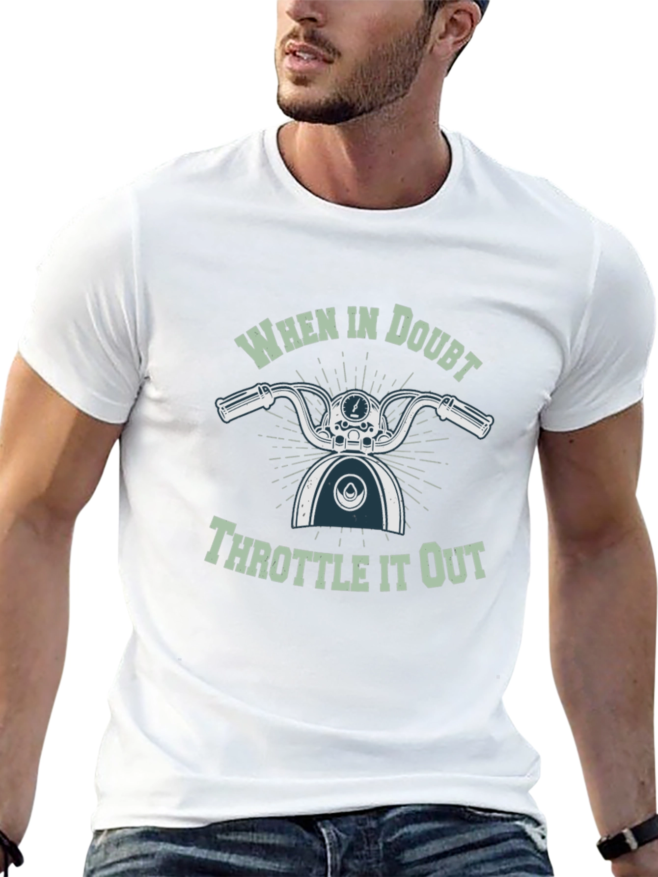 When in Doubt Throttle It Out Black Tee