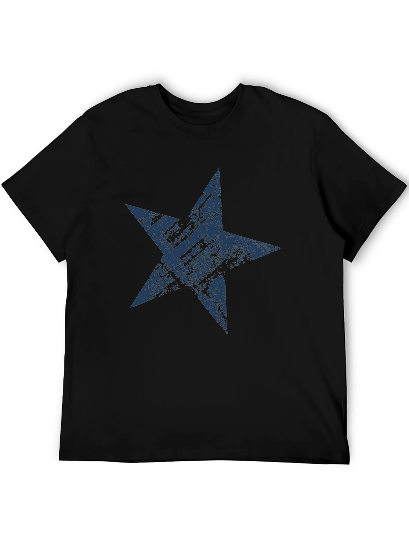 Distressed Star Graphic Black Tee