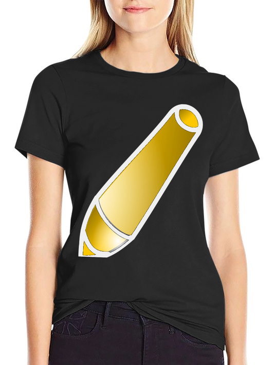 Golden Pencil Graphic Tee - Artistic Design Shirt