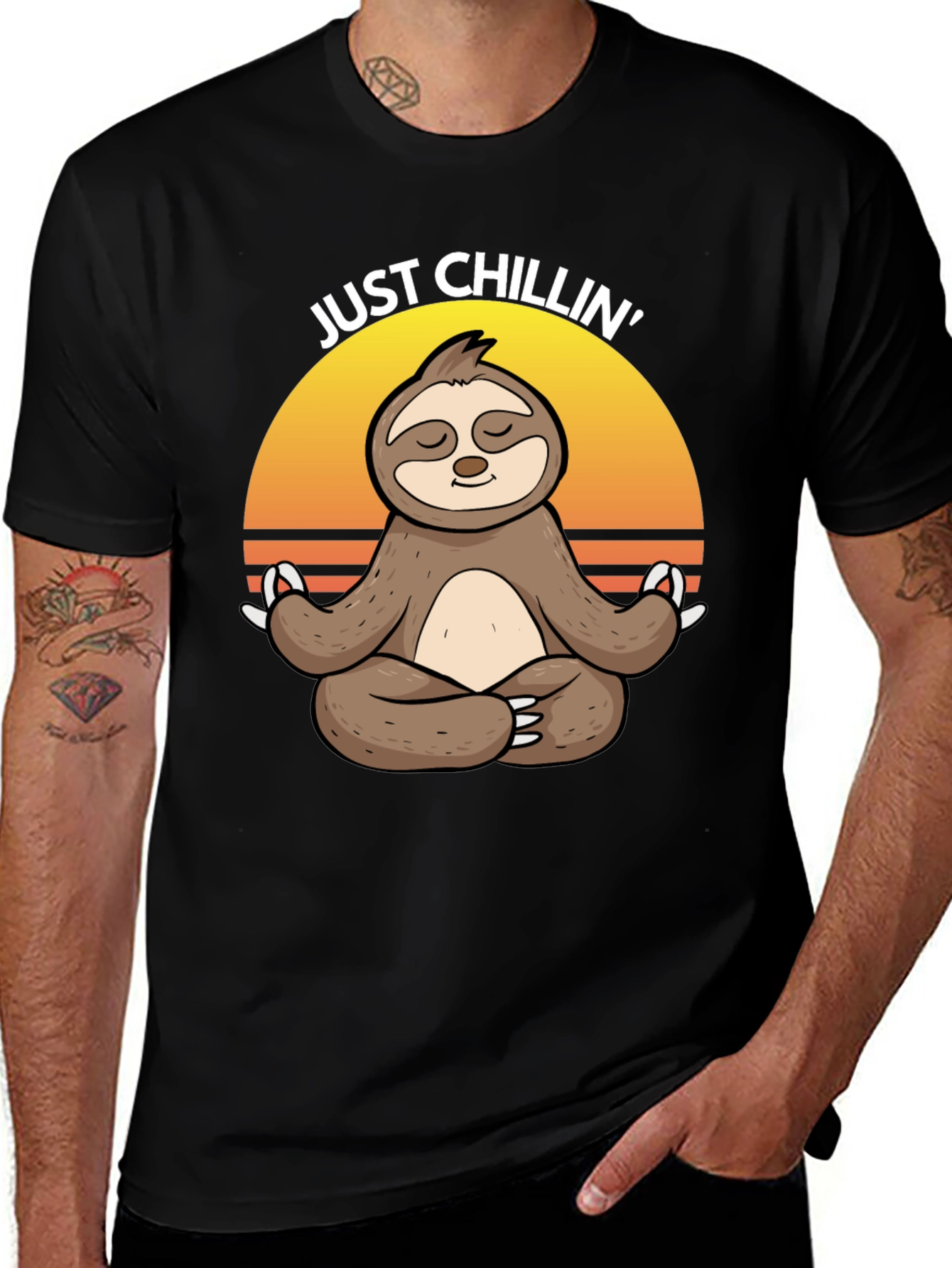 Just Chillin Sloth Yoga Meditation T-Shirt