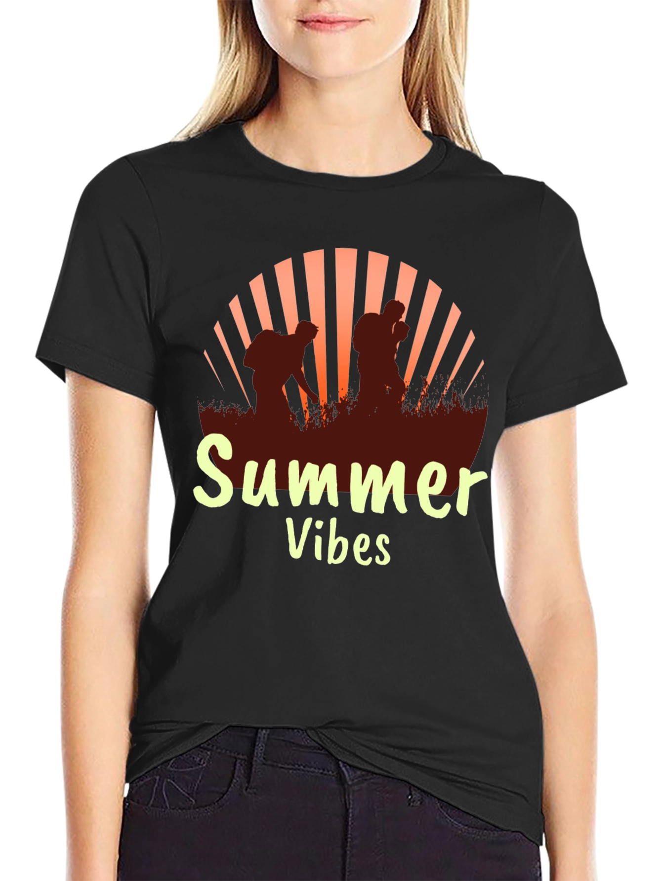 Summer Vibes Graphic Tee - Black T-Shirt