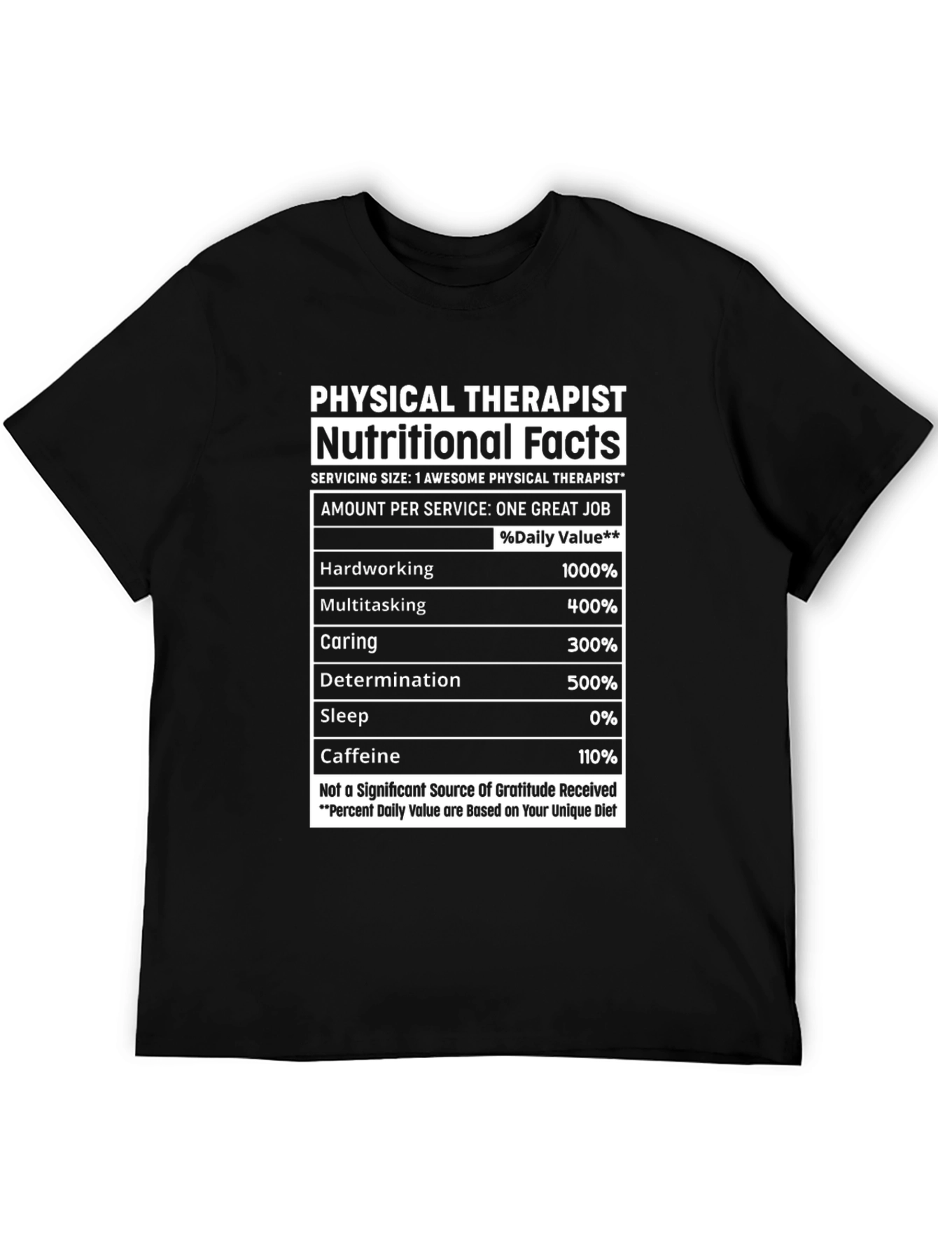 Physical Therapist Nutritional Facts T-Shirt