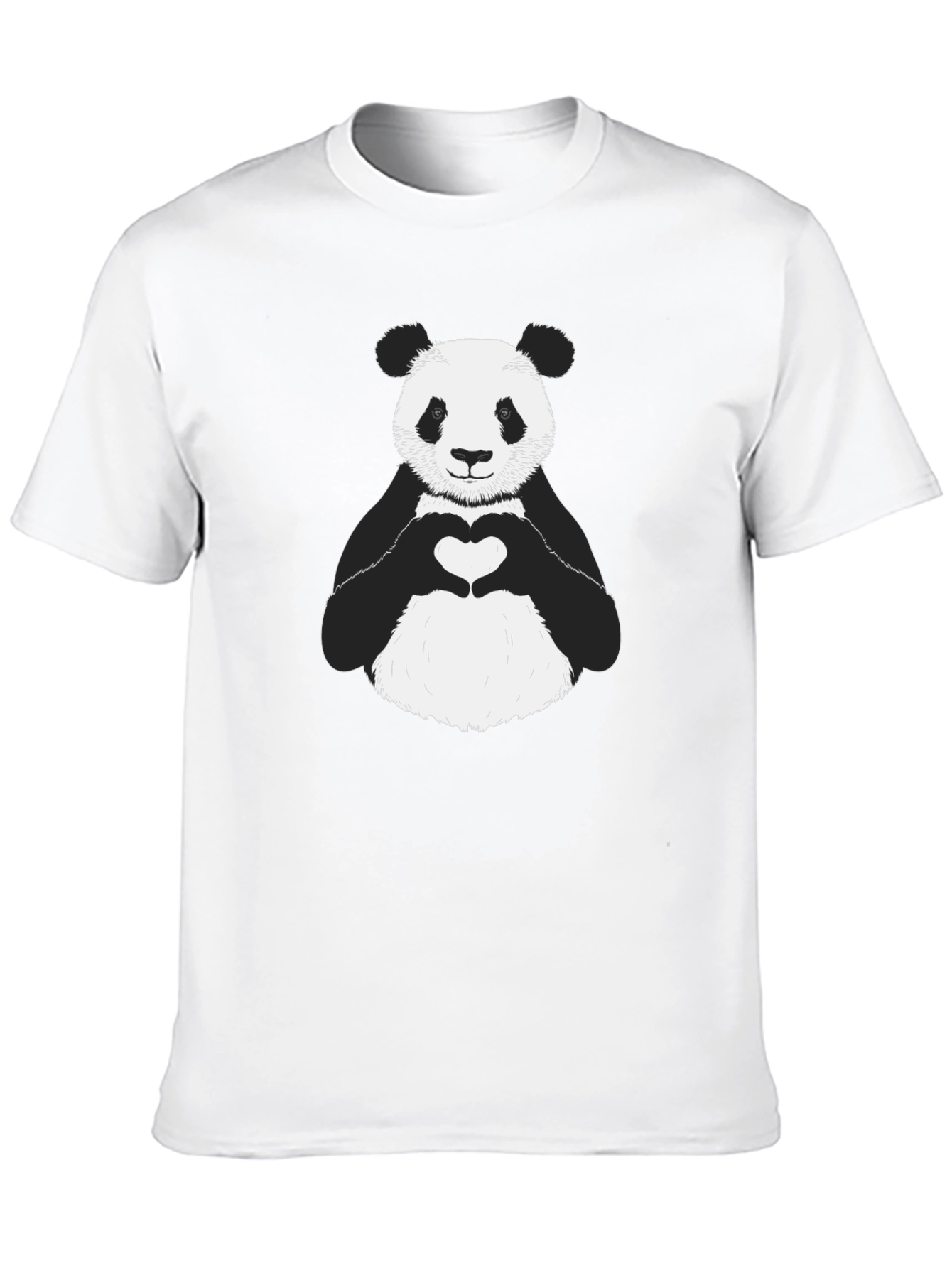 Panda Heart Graphic Tee - Black Unisex Shirt