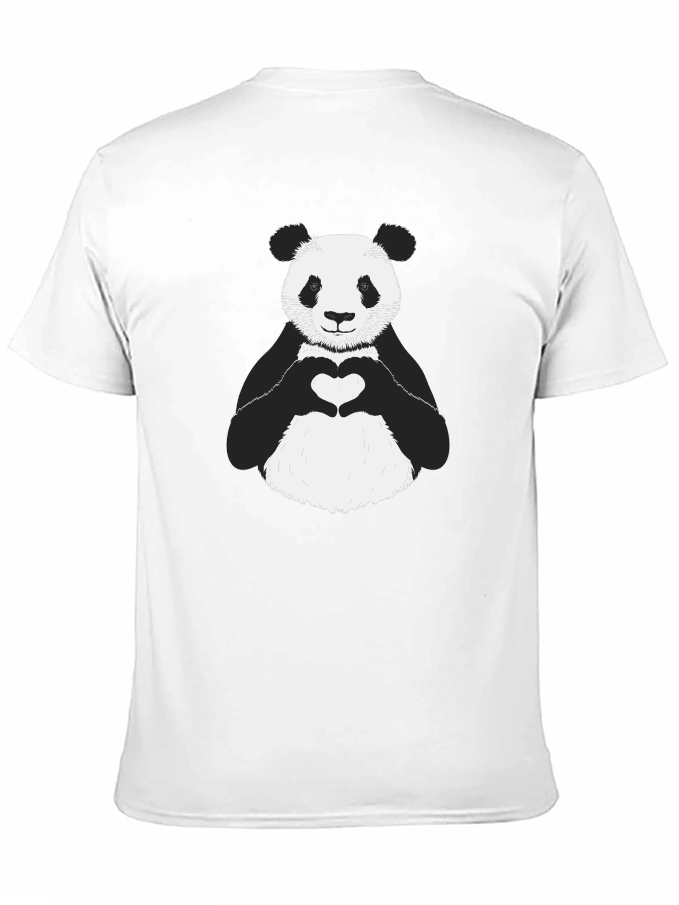 Panda Heart Graphic Tee - Black Unisex Shirt