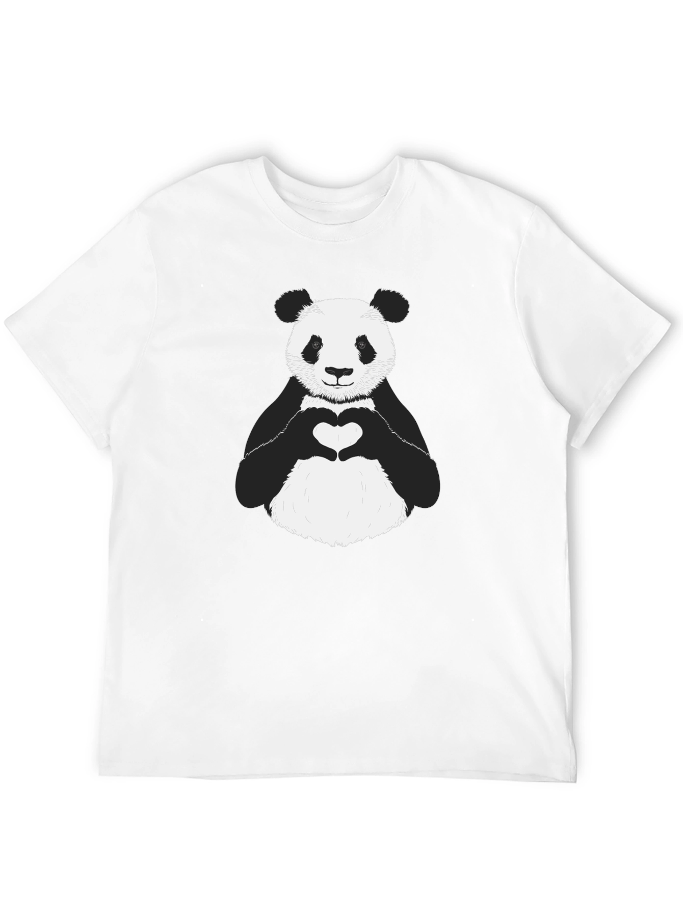 Panda Heart Graphic Tee - Black Unisex Shirt