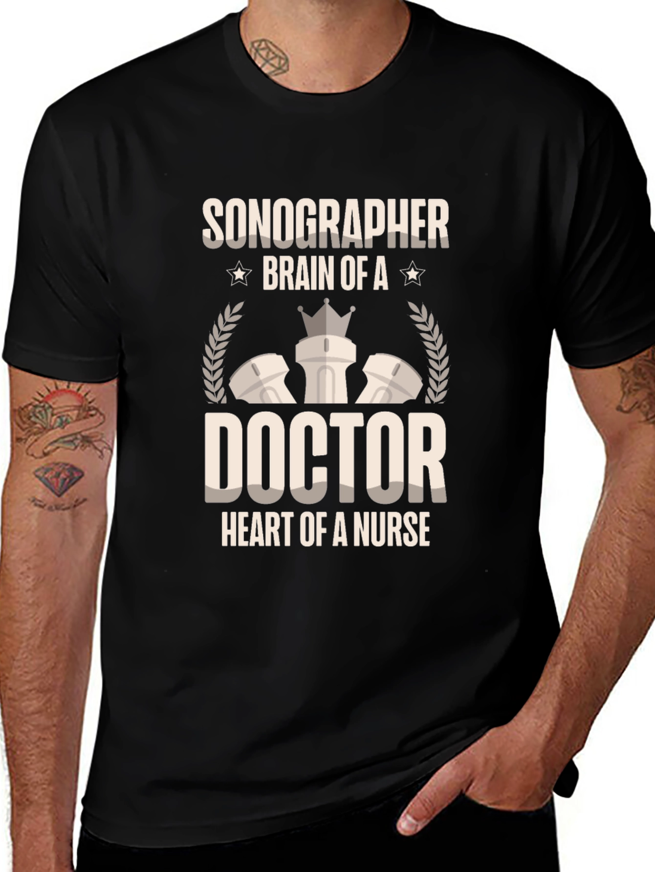 Sonographer Doctor Nurse Tee - Black