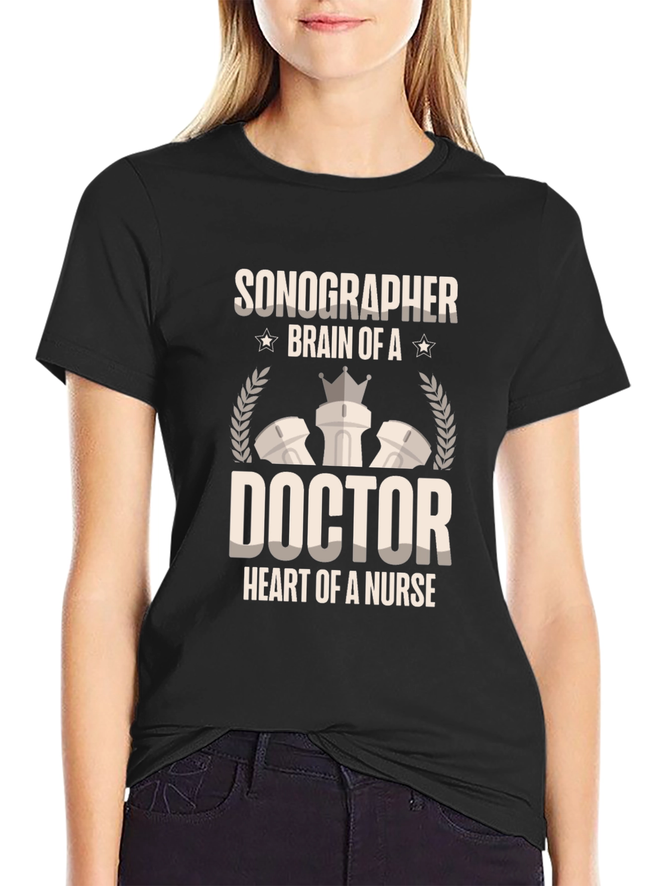 Sonographer Doctor Nurse Tee - Black