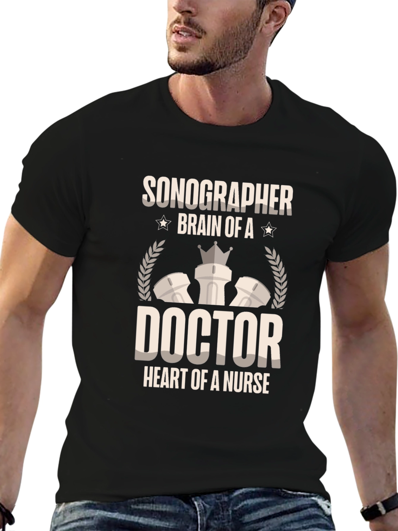 Sonographer Doctor Nurse Tee - Black