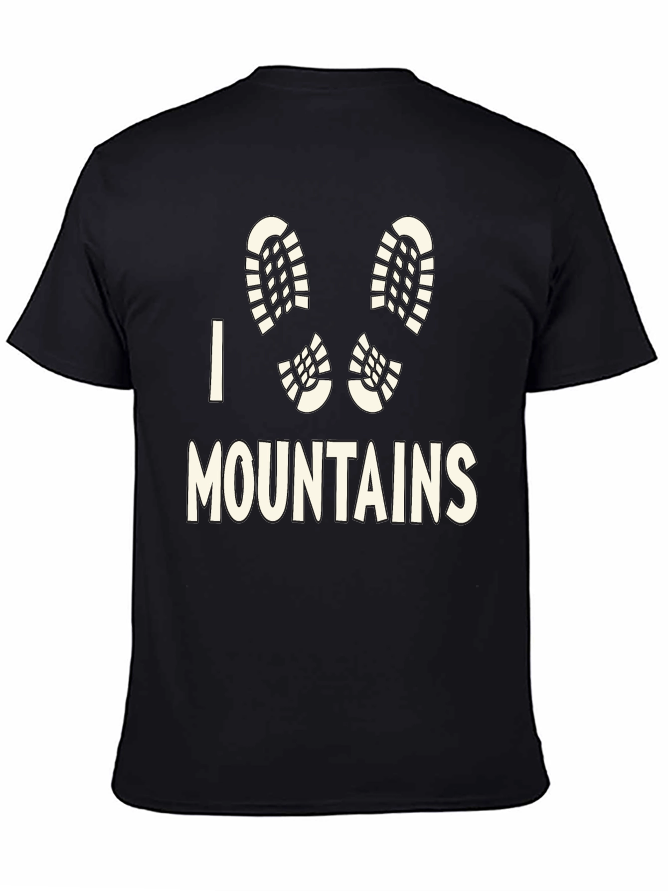 I Heart Mountains Black T-Shirt Hiking
