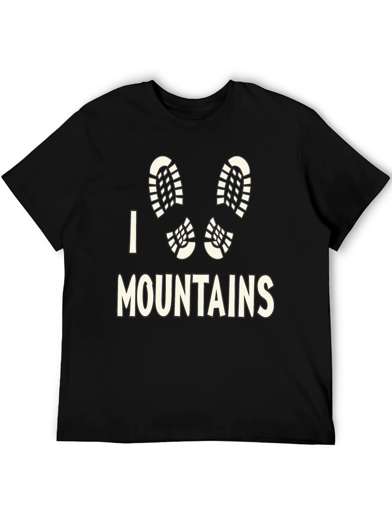 I Heart Mountains Black T-Shirt Hiking