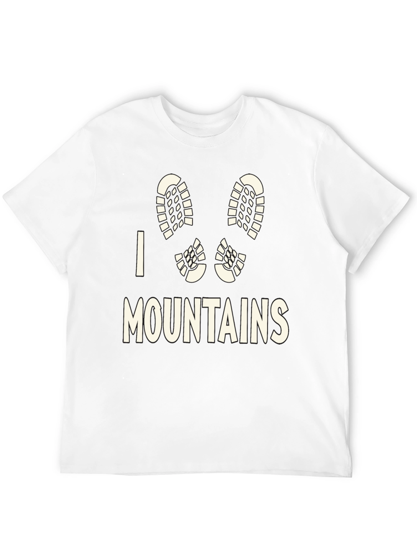 I Heart Mountains Black T-Shirt Hiking