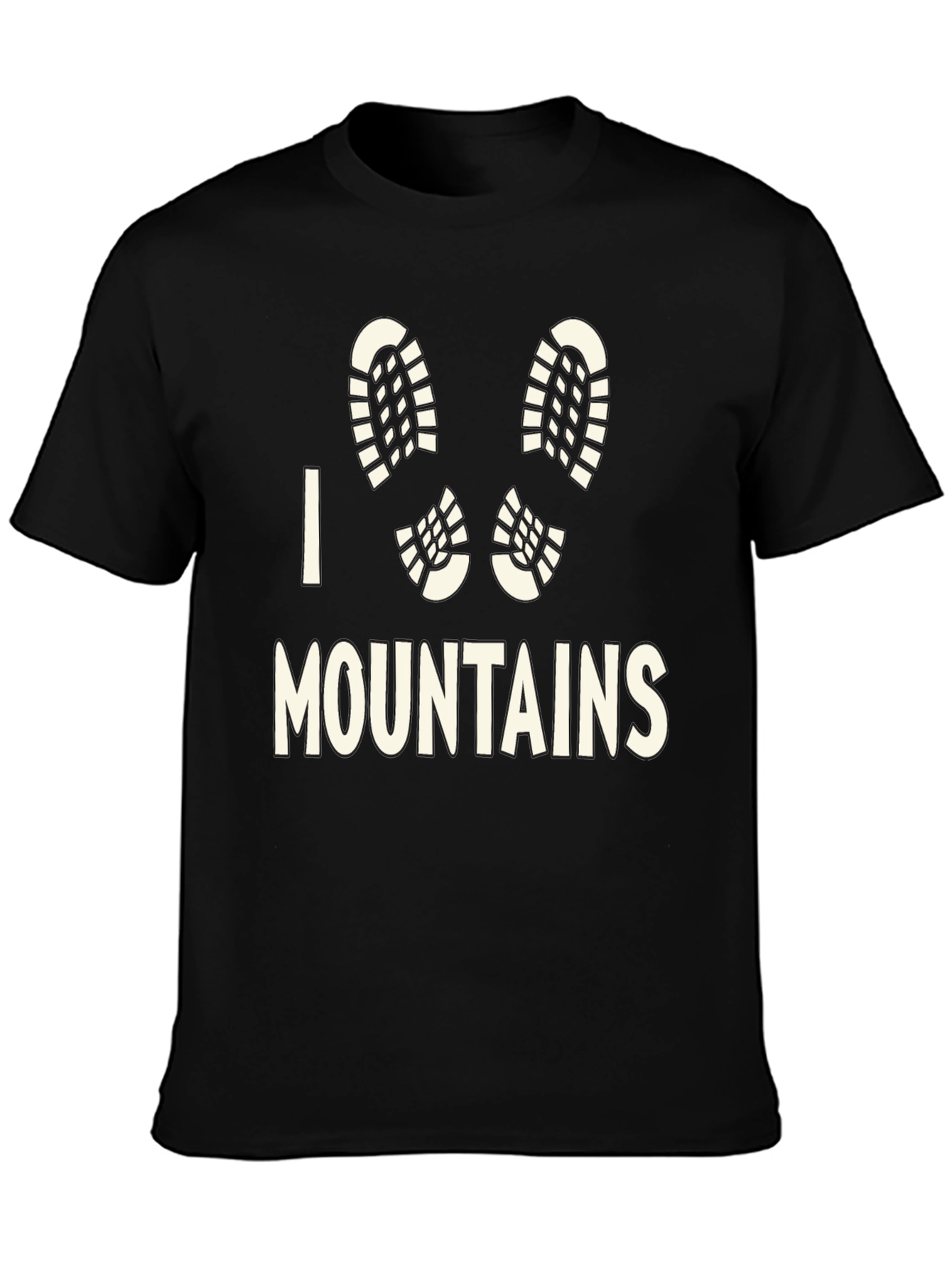 I Heart Mountains Black T-Shirt Hiking