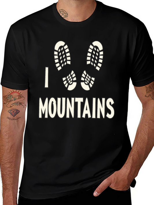 I Heart Mountains Black T-Shirt Hiking
