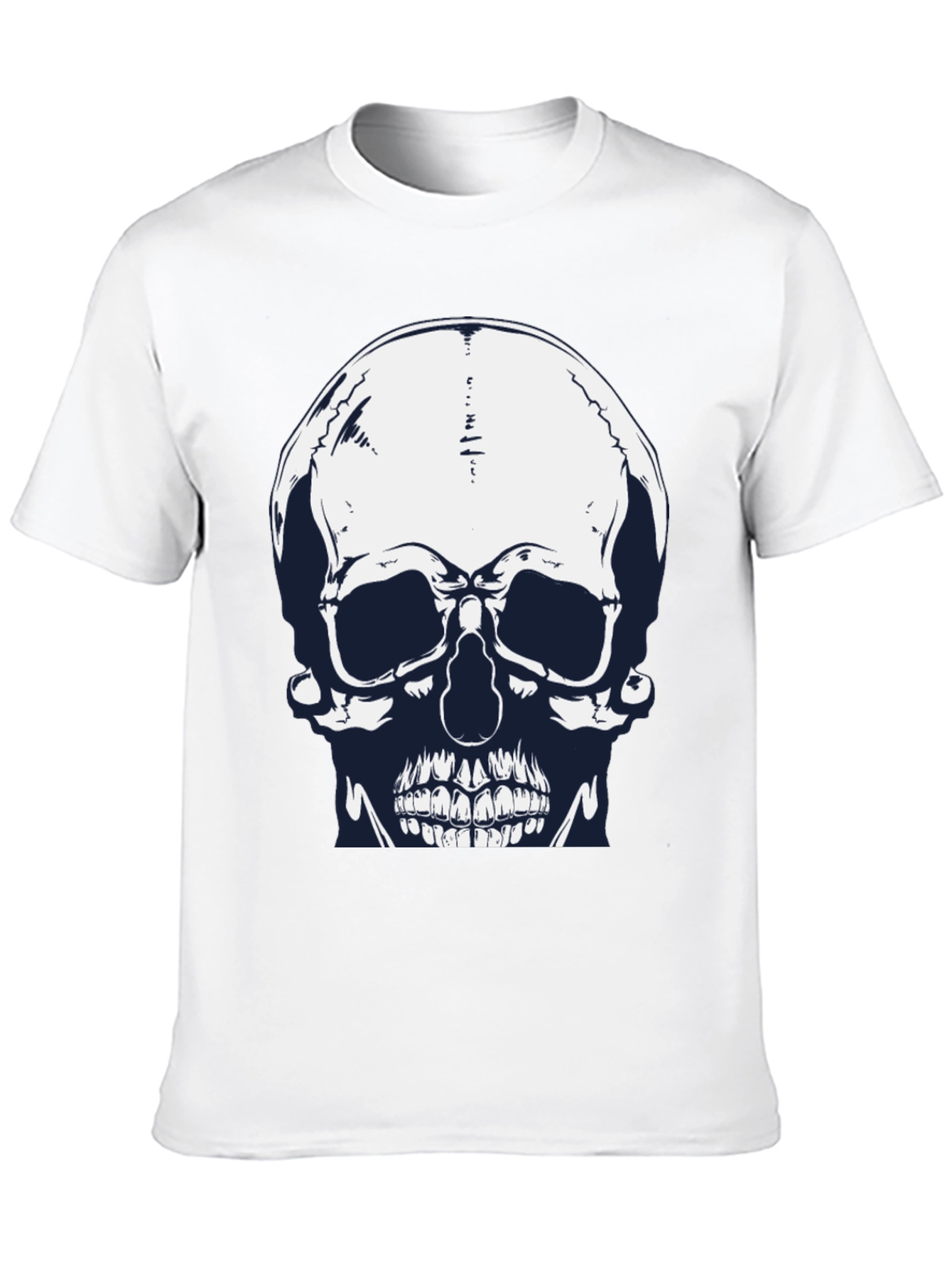 Skull Graphic Print Black Tee for Men