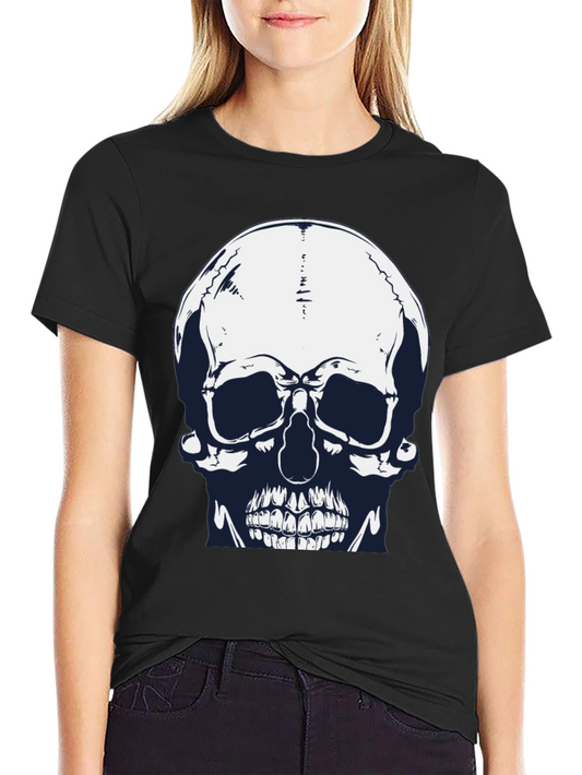 Skull Graphic Print Black Tee for Men