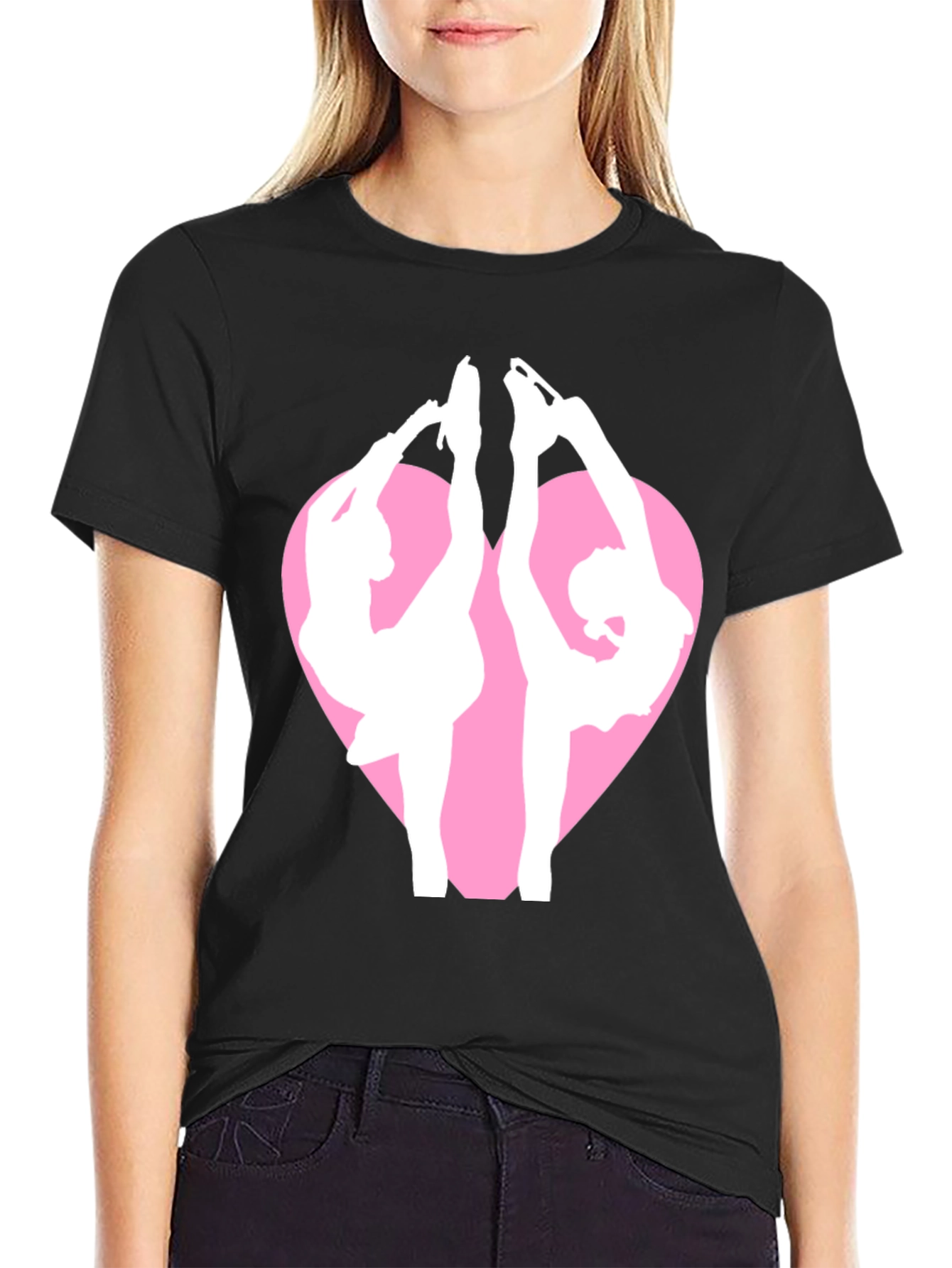 Figure Skating Heart Graphic Tee