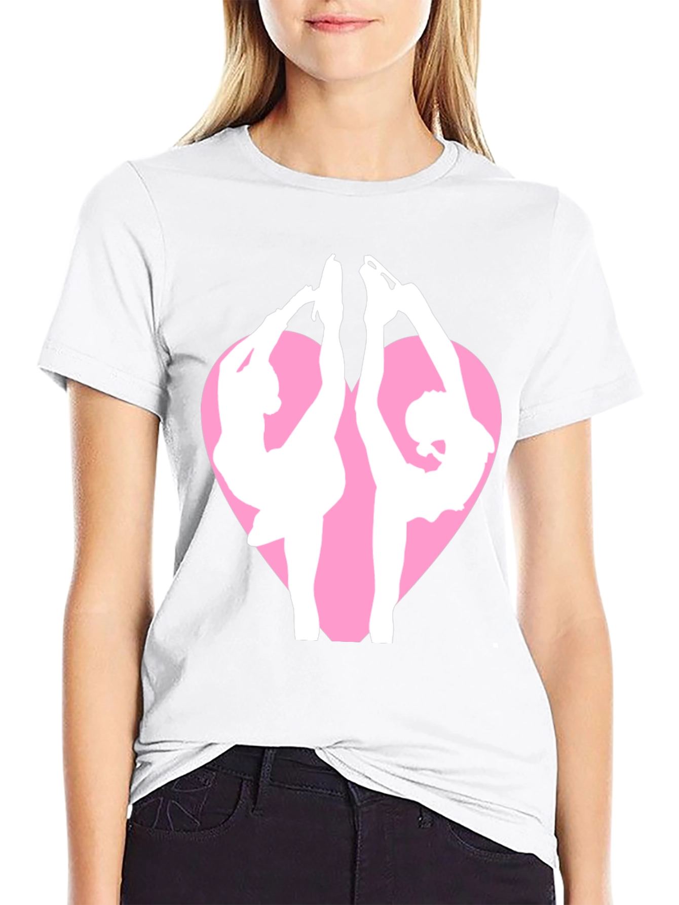Figure Skating Heart Graphic Tee