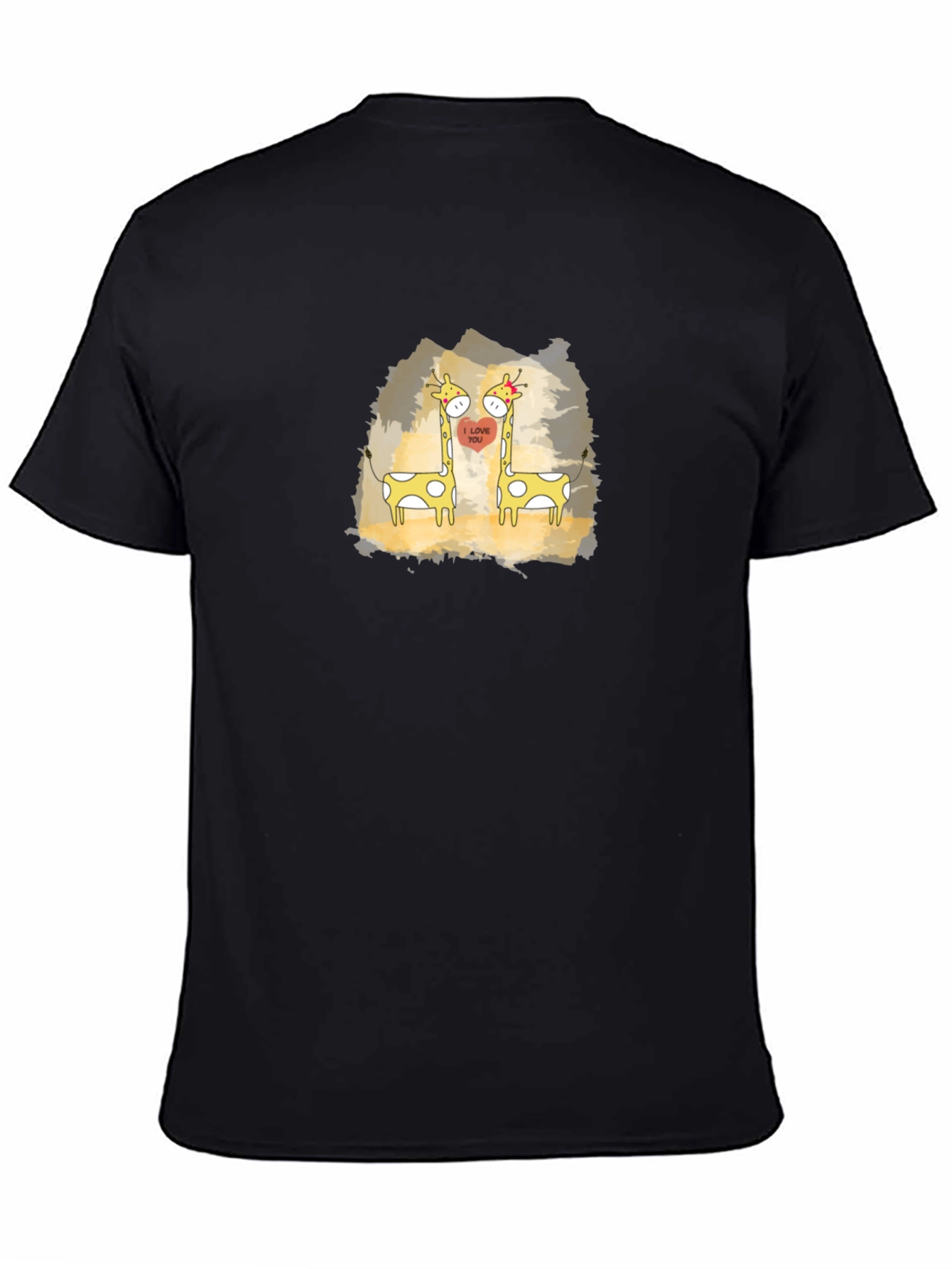 Cute Giraffe Love T-Shirt - Black