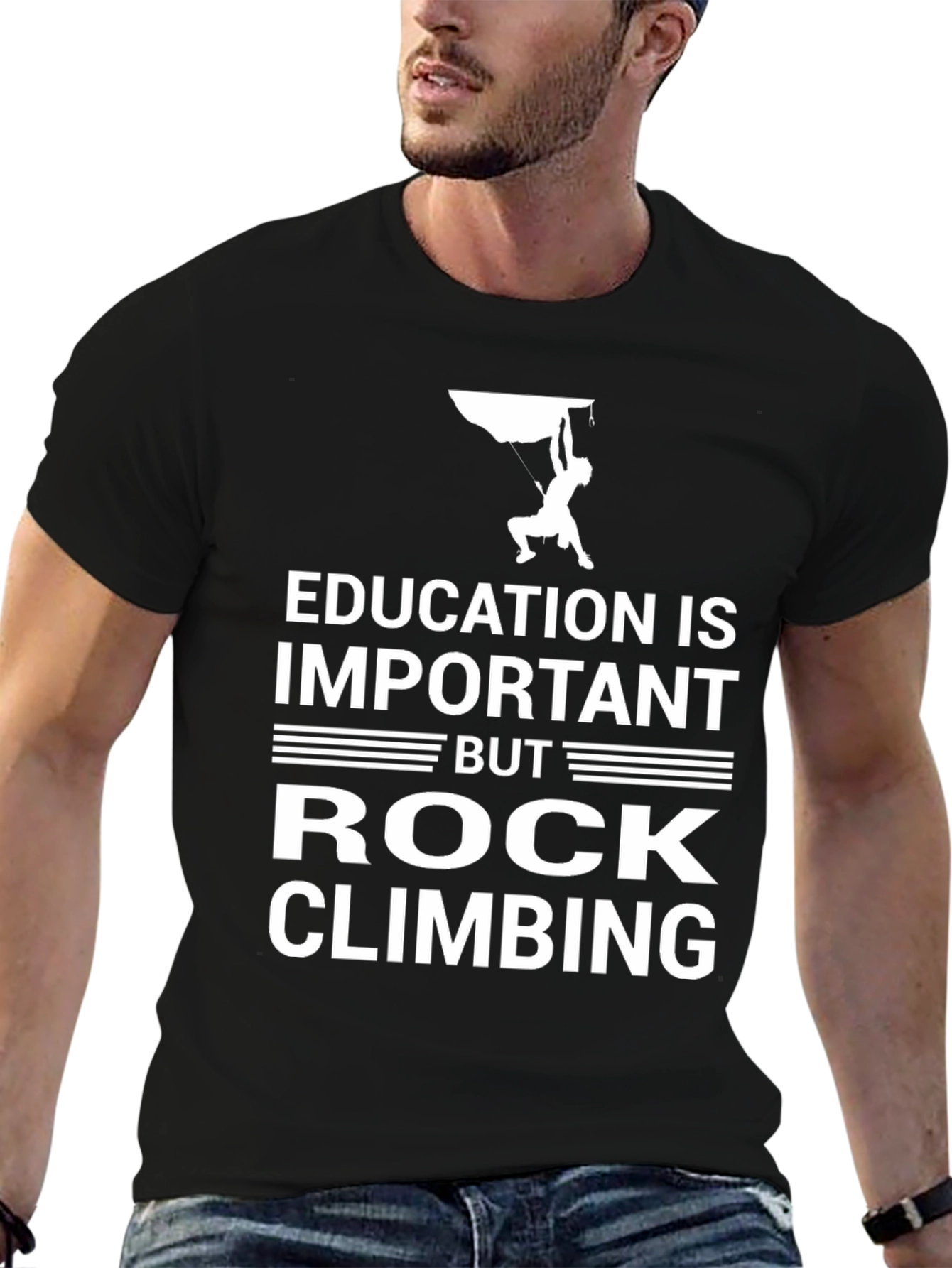 Education Important Rock Climbing Graphic Tee