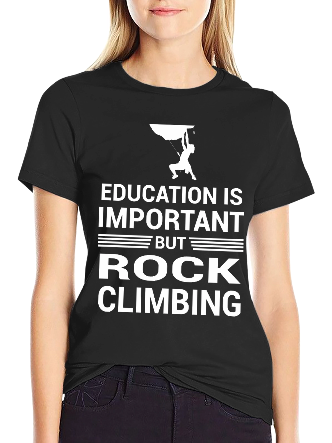 Education Important Rock Climbing Graphic Tee