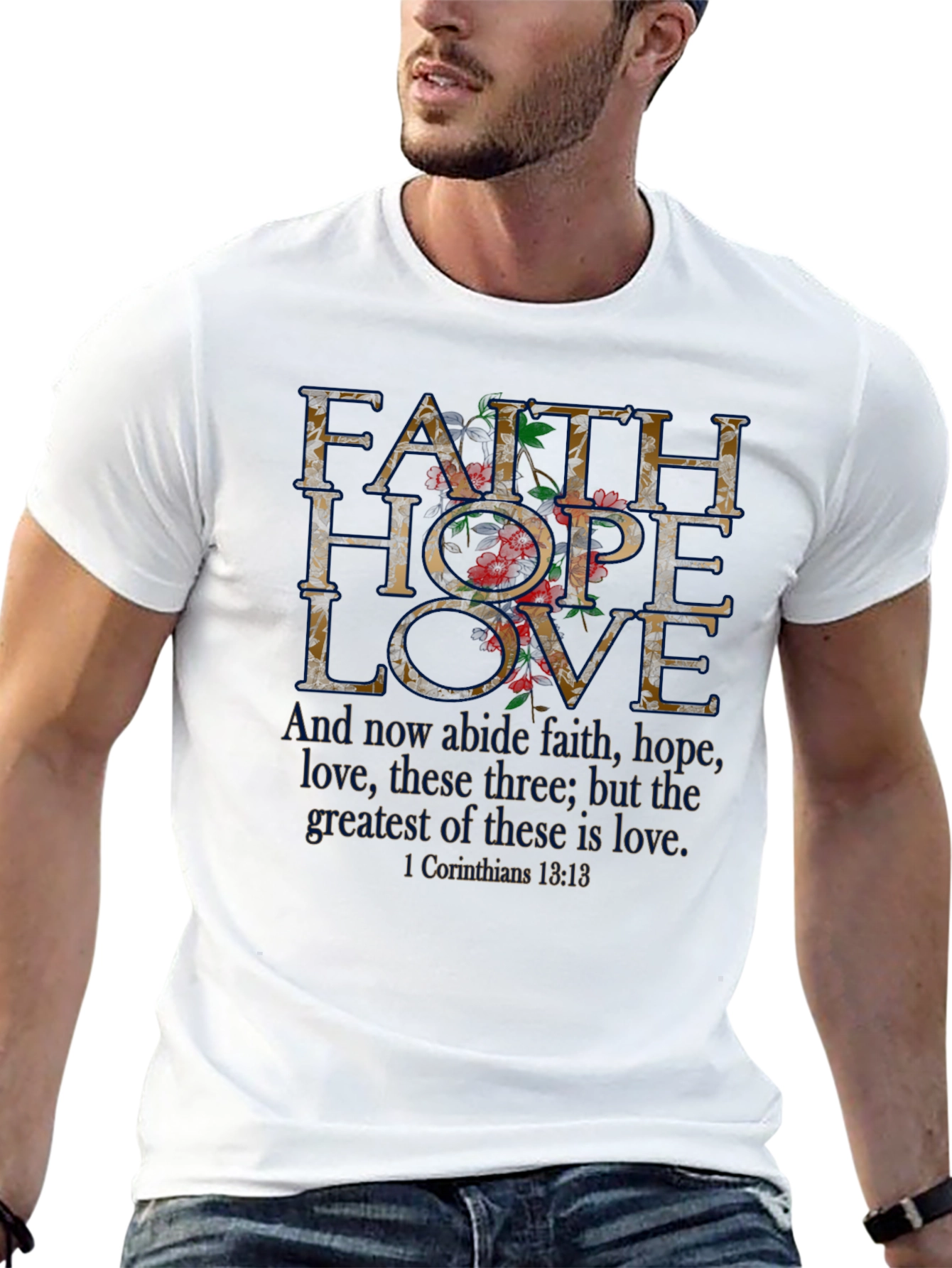 Faith Hope Love Floral Graphic Tee