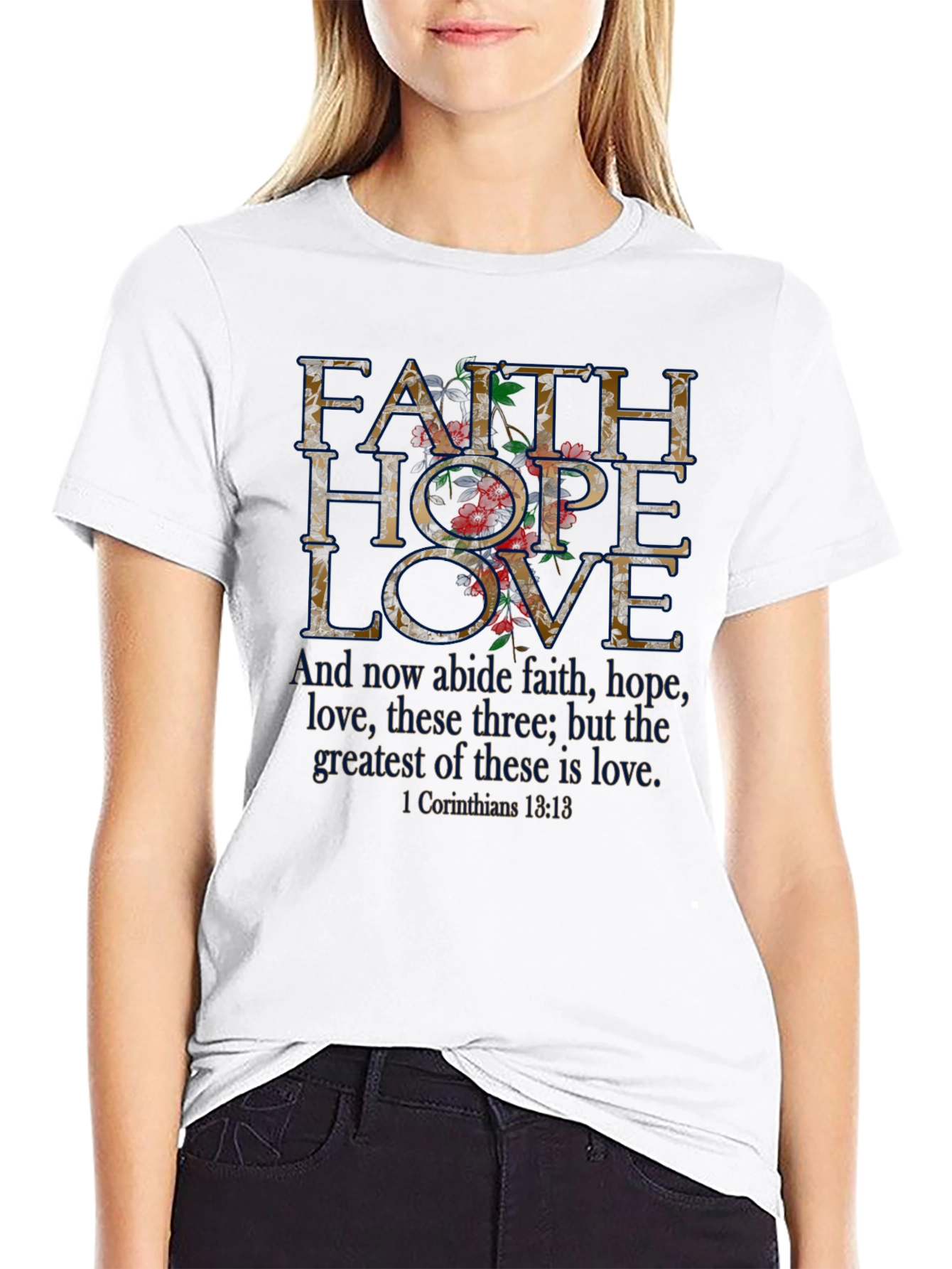 Faith Hope Love Floral Graphic Tee