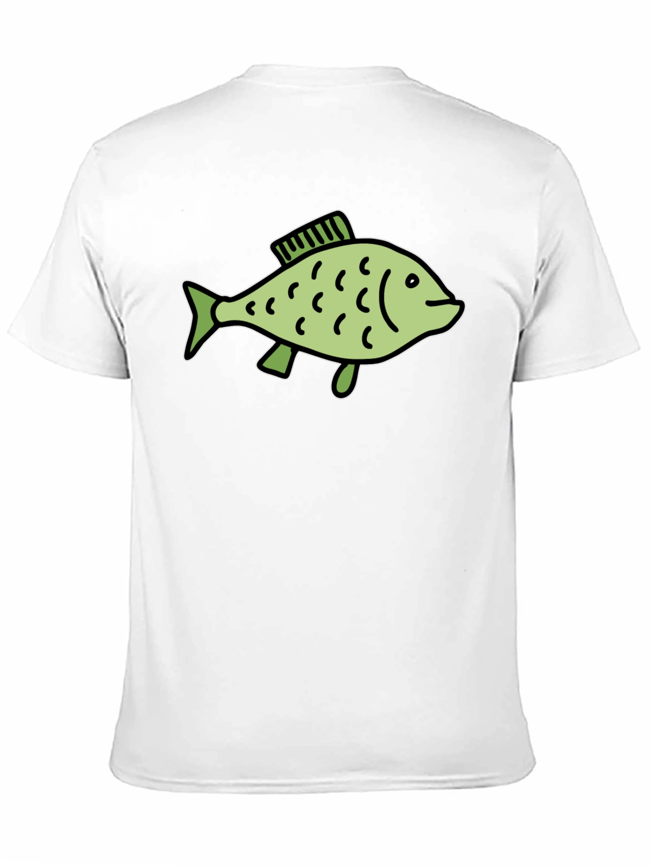 Black T-Shirt with Green Fish Graphic