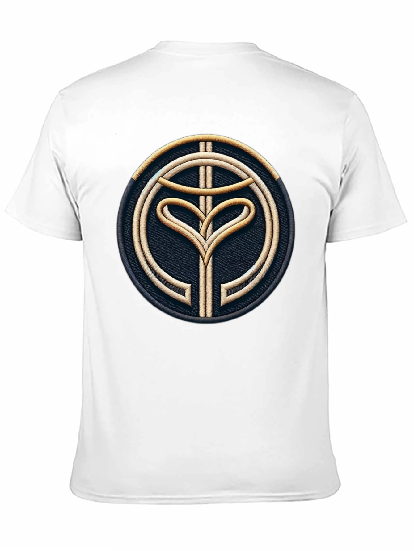 Embroidered Emblem Black Tee - Modern Style